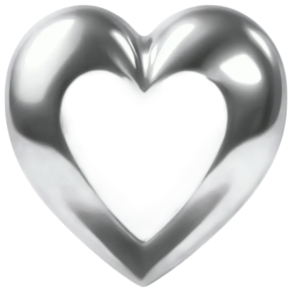 3D-Silver-Metallic-Heart-PNG-Captivating-Digital-Art-for-Romantic-Designs