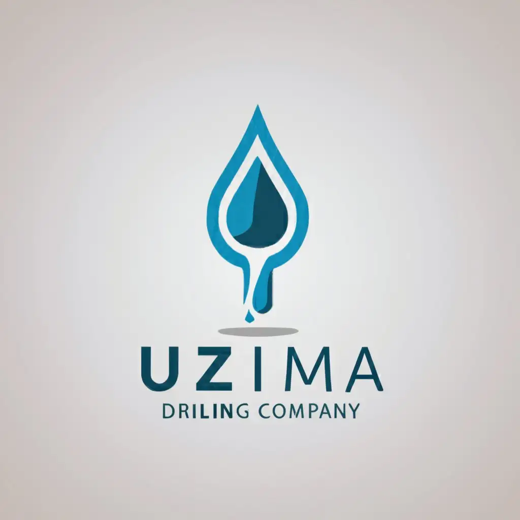 a logo design,with the text "Uzima drilling company", main symbol:Water running from a tap in big three drops,Moderate,clear background