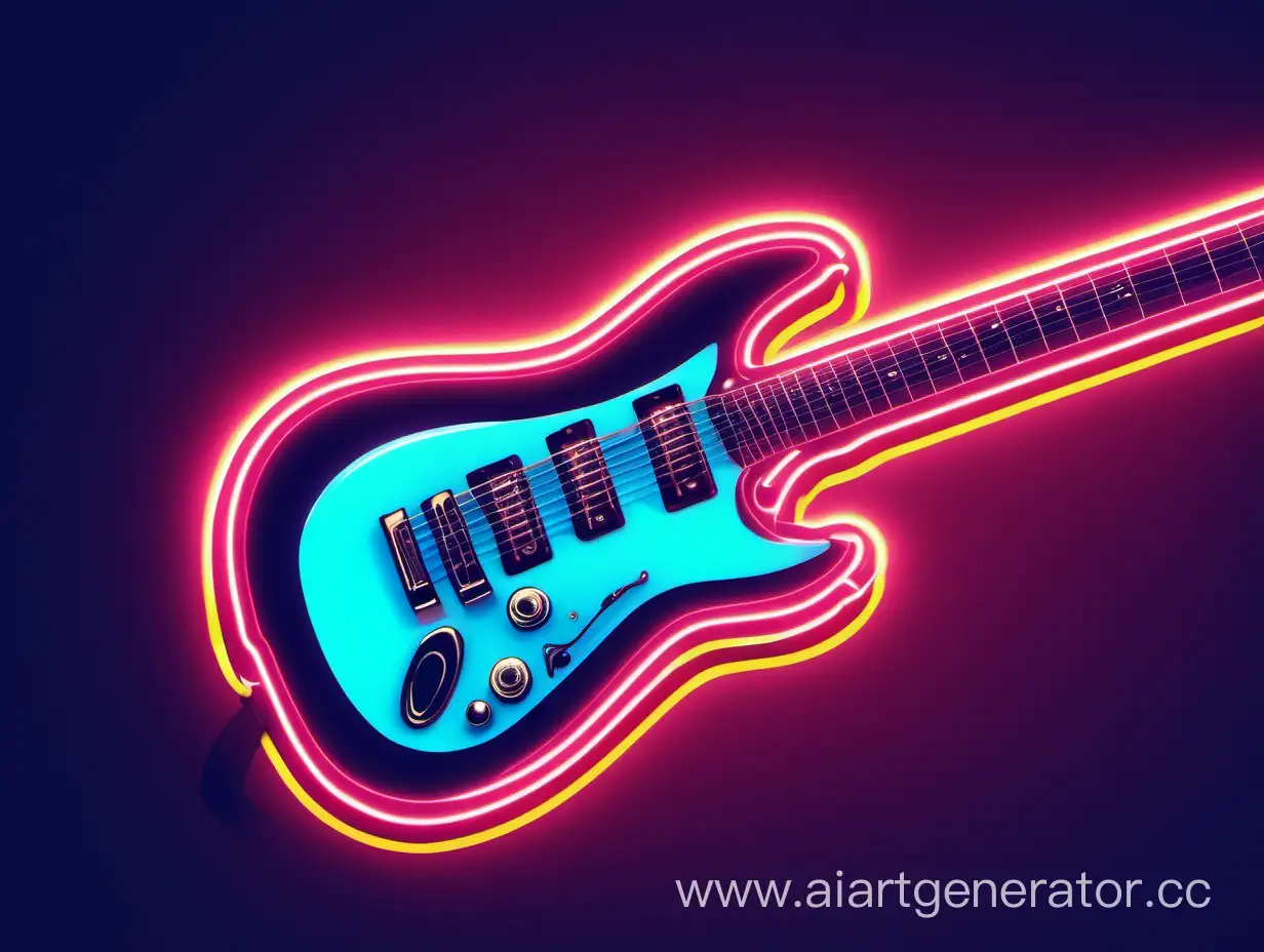 Vibrant-Neon-Electric-Guitar-Wallpaper