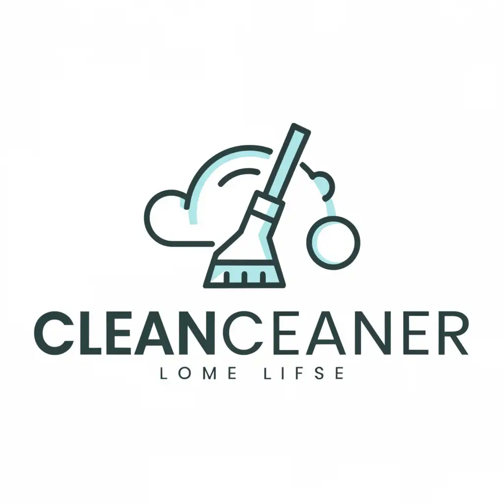 a logo design,with the text "CLEAN CLEANER", main symbol:steam, mop,Moderate,be used in Retail industry,clear background