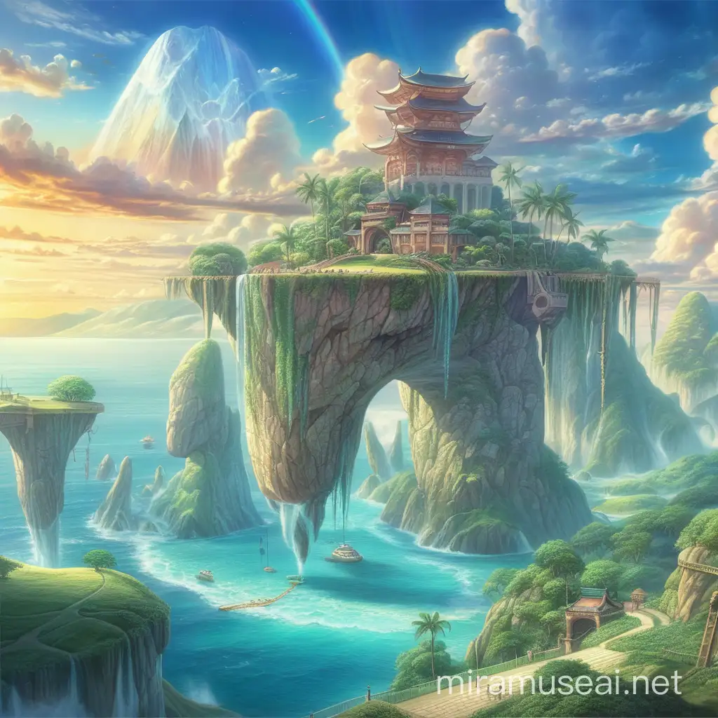 Epic Fantasy Scenery Mindblowing Surreal Landscape in Anime Art Style