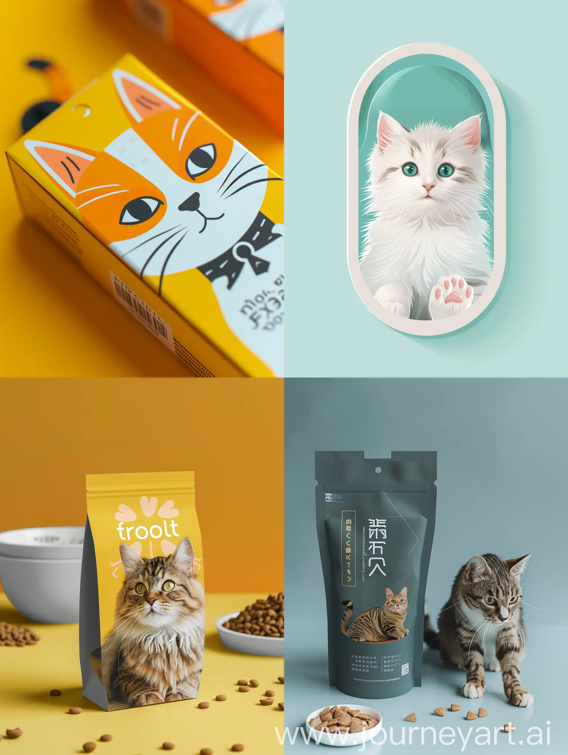 дизайн упаковки кошачьего корма в стиле минимализм