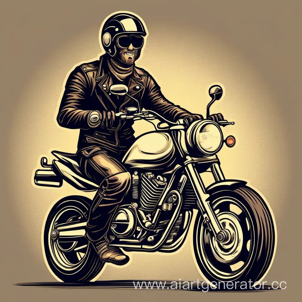 Energetic-CoffeeLoving-Motorcyclist-Expressing-Positivity