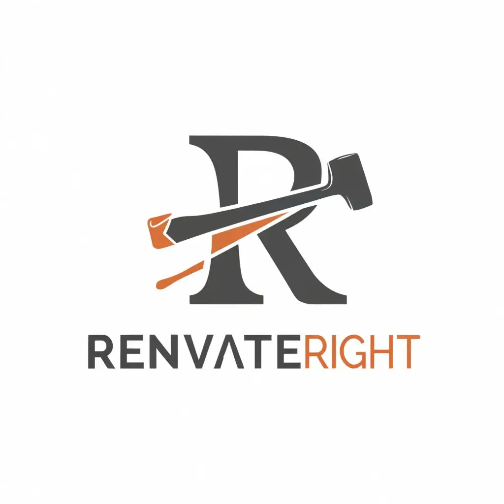 a logo design,with the text "RenovateRight", main symbol:simple letter,Moderate,clear background