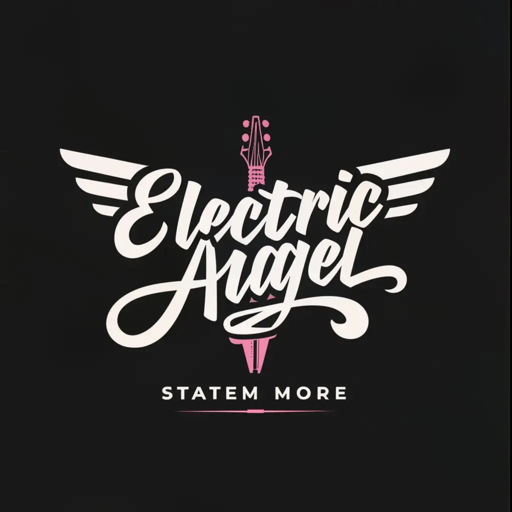 a logo design,with the text "ELECTRIC ANGEL", main symbol:GUITAR,Moderate,be used in Entertainment industry,clear background