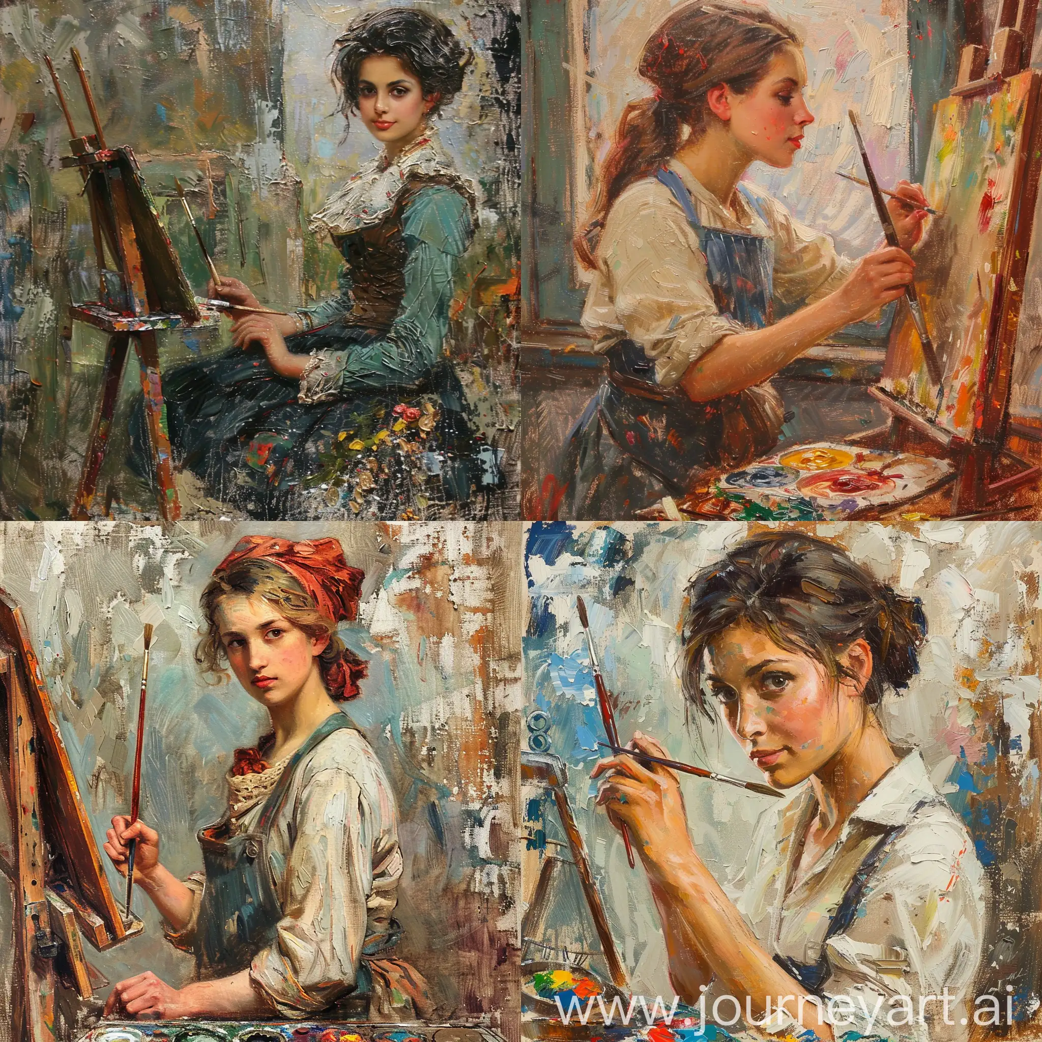 PostImpressionist-Painter-Girl-Creating-Art