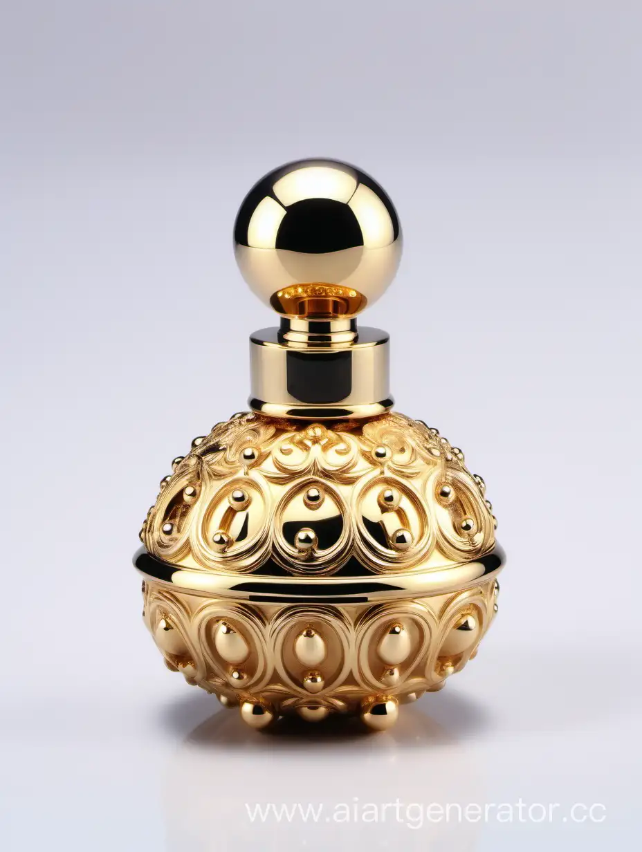 Luxury Perfume decorative ornamental long cap,  metallizing finish with big gold ball on top