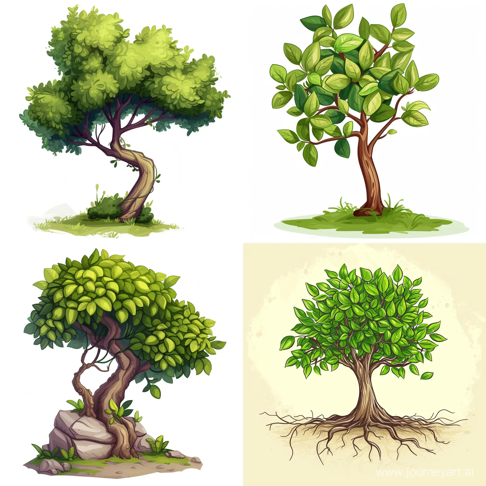 Drawing miracle seed style for tree growing game.