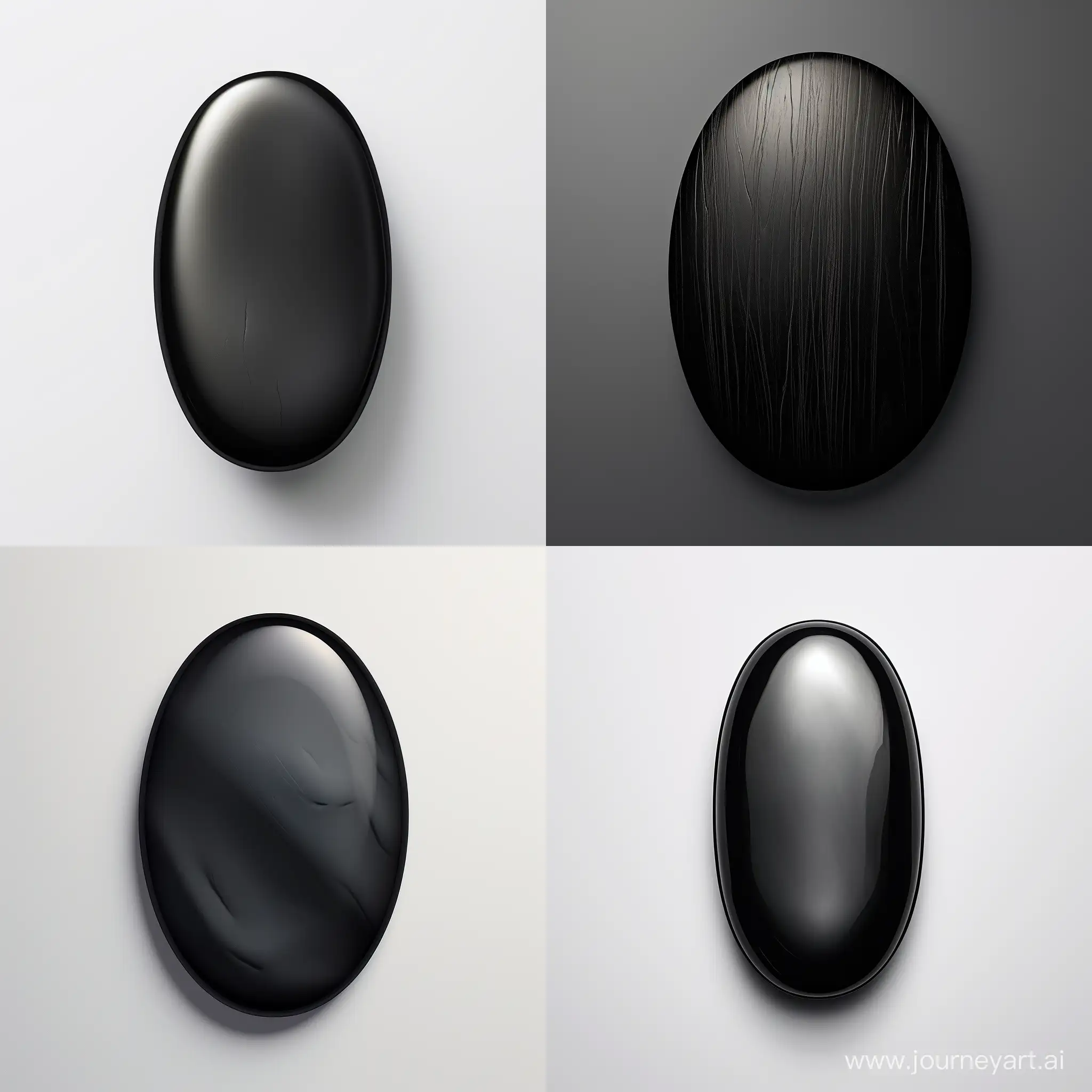 Elegant-Matte-Black-Oval-Stone-Cabochon-on-White-Background