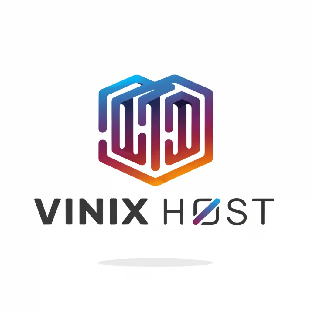 a logo design,with the text 'Vinix Host', main symbol:Server,Moderate, be used in Technology industry, clear background