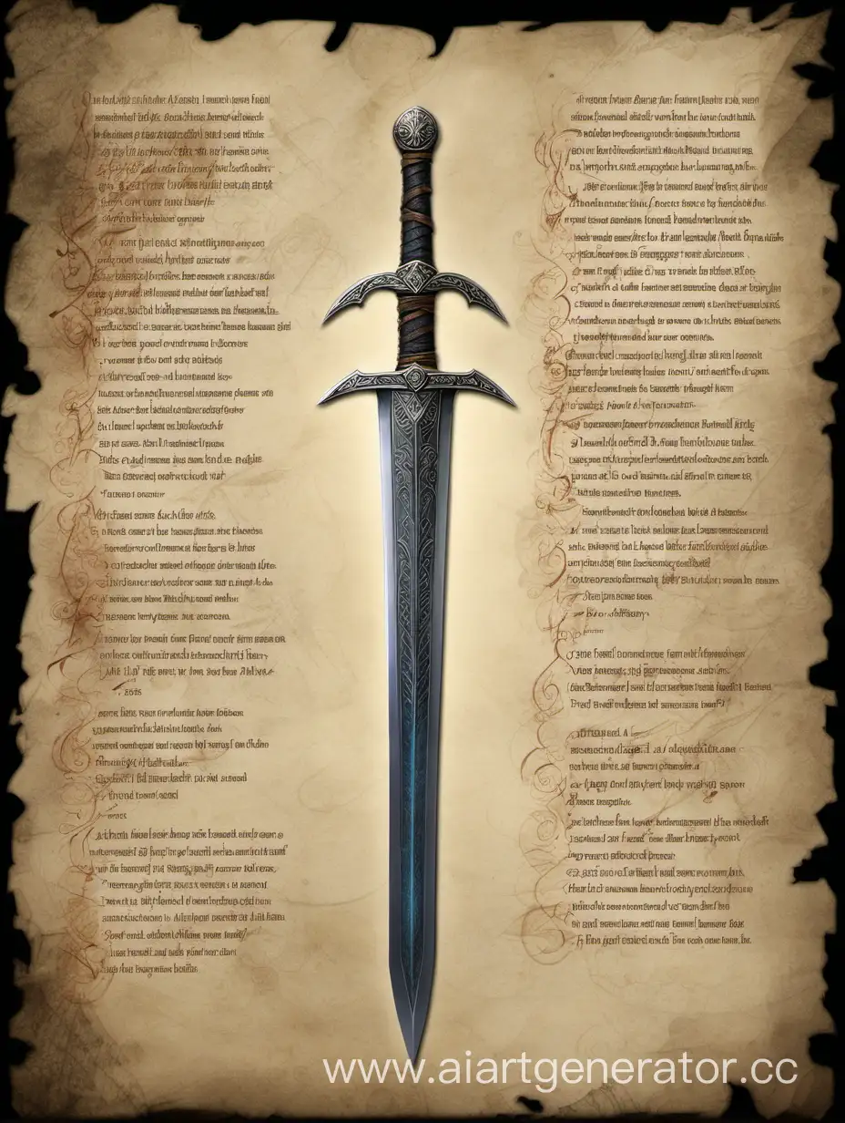 Большой двуручный меч, широкий клинок, руны

