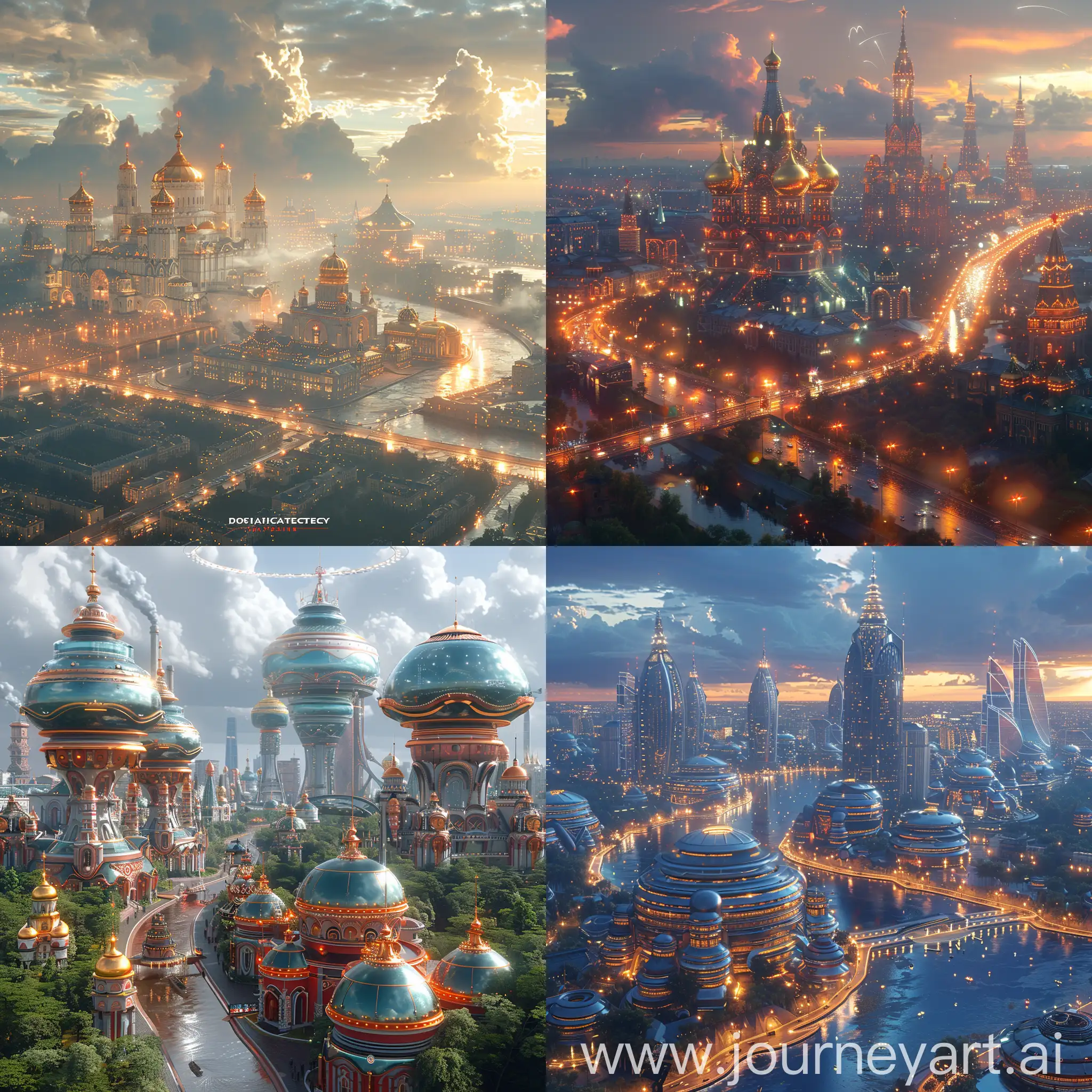 Fantastic futuristic high-tech high-strength Moscow, octane render --stylize 1000 --style raw