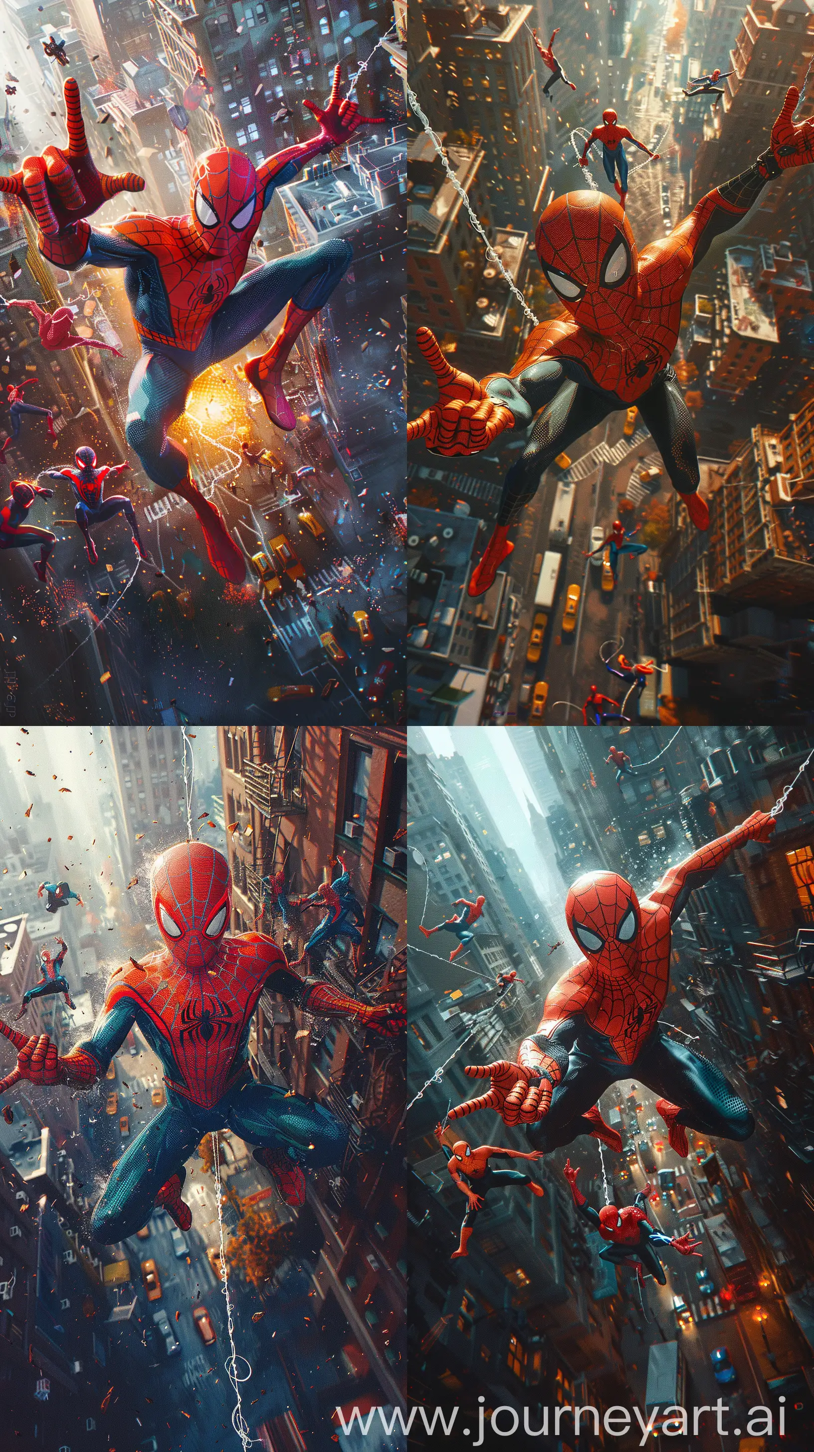 Dynamic-SpiderMan-Swinging-Through-Dimensional-Portal-in-Vibrant-Comic-Book-Style