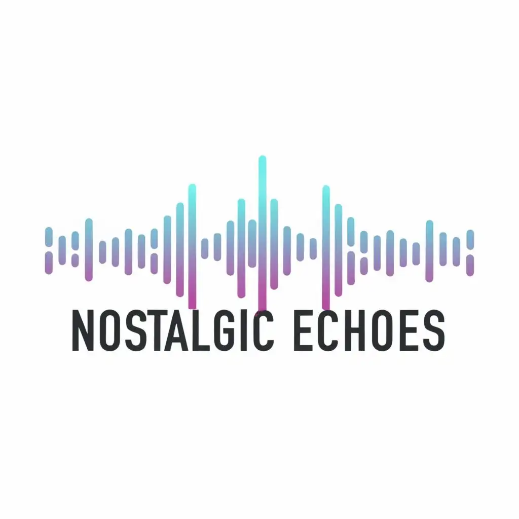 logo, soundwave, with the text "Nostalgic 
Echoes", typography, be used in Entertainment industry
