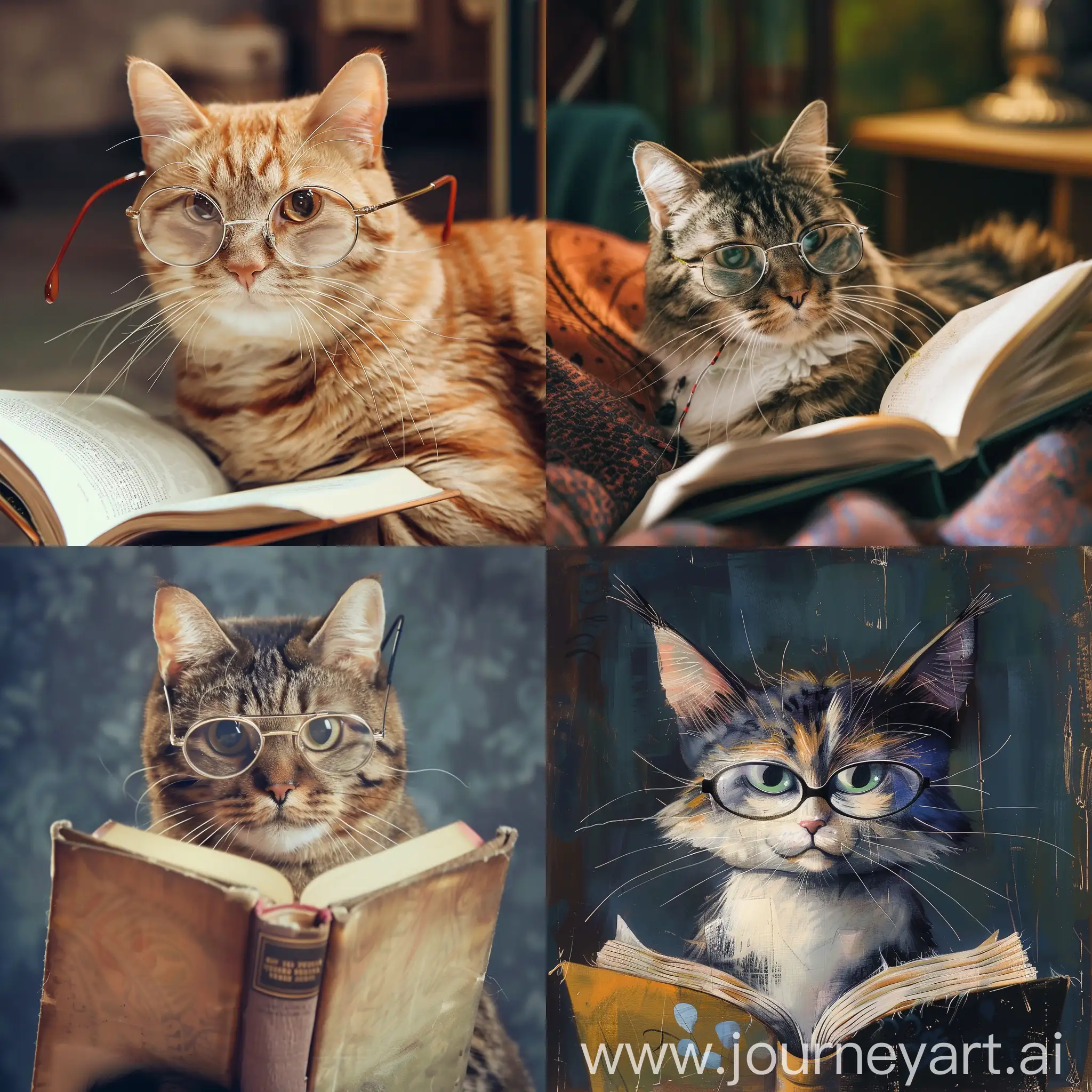 Intelligent-Cat-Studying-with-Glasses-and-Book