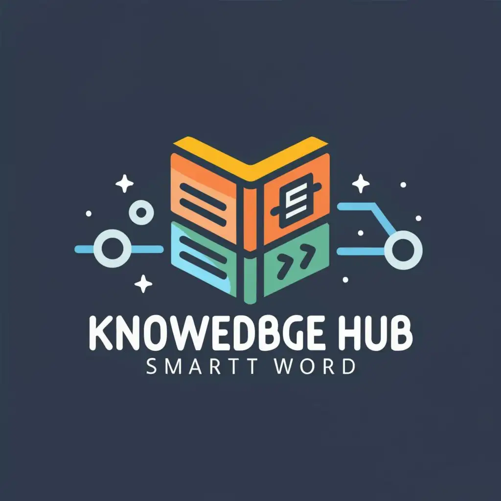 logo, Books , links , smart world, with the text "Knowledge hub ", typography, be used in Technology industry