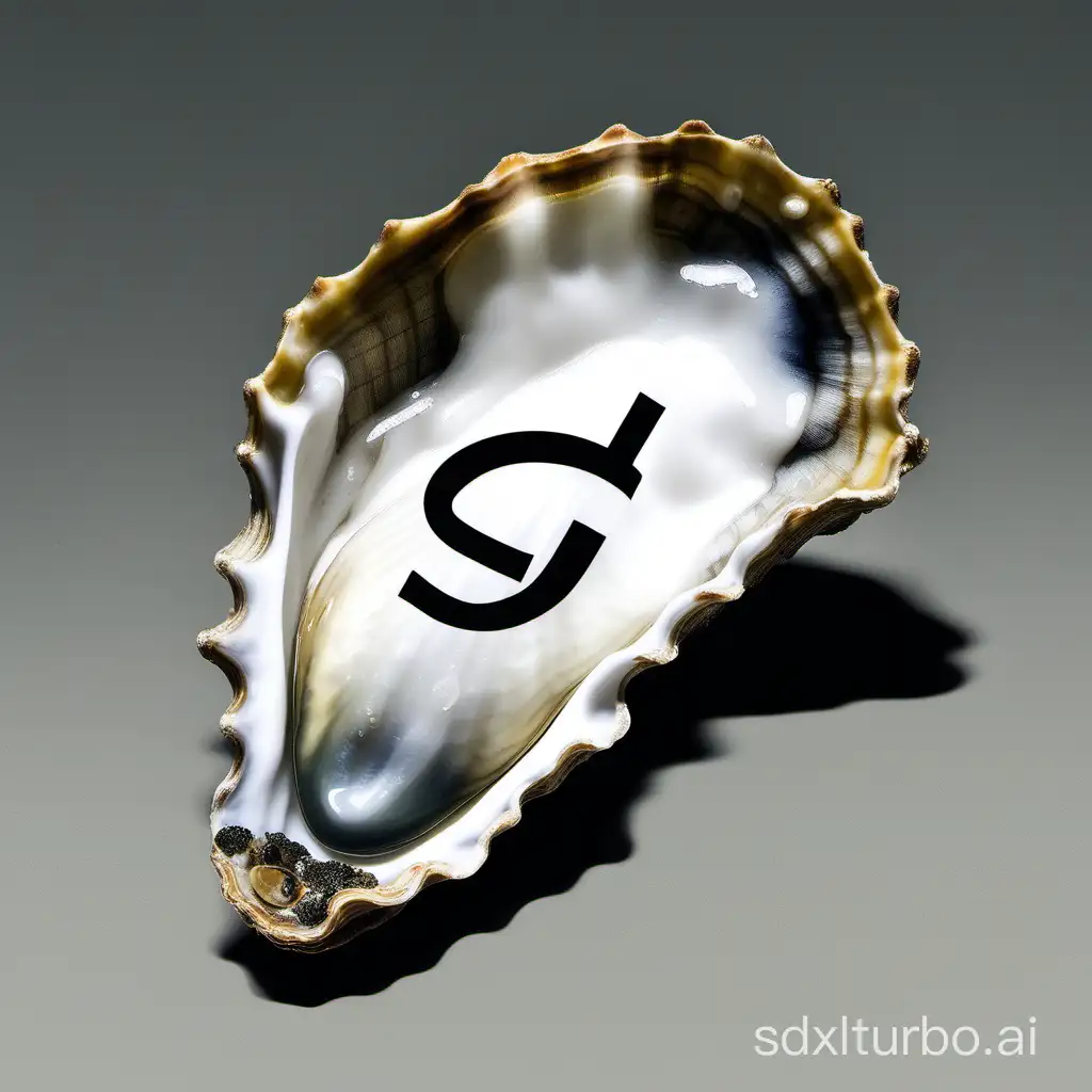 An oyster with "CL" written on it