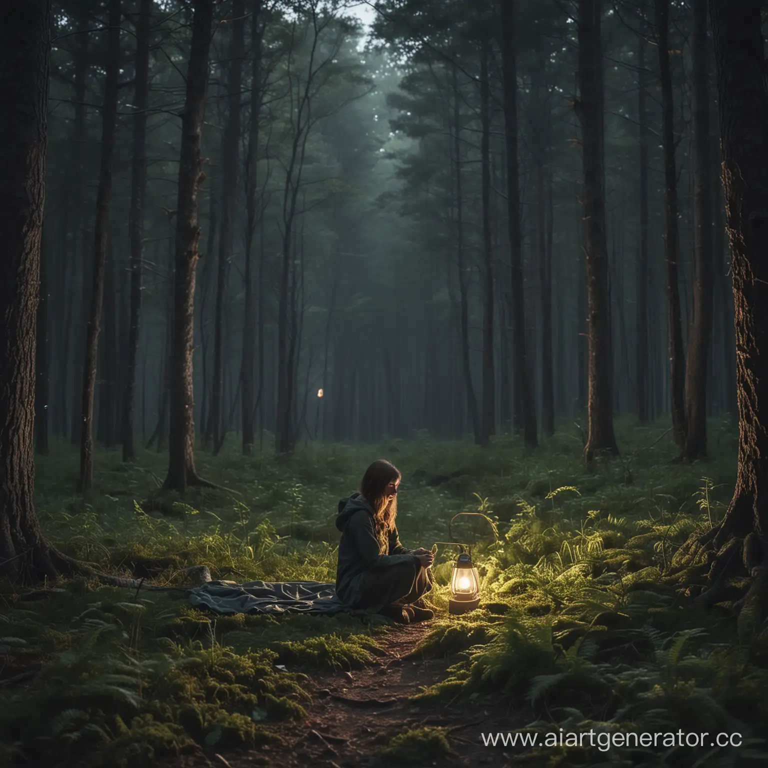 Одна девушка-фотограф решила провести день и ночь в одиночестве, в глухом лесу.