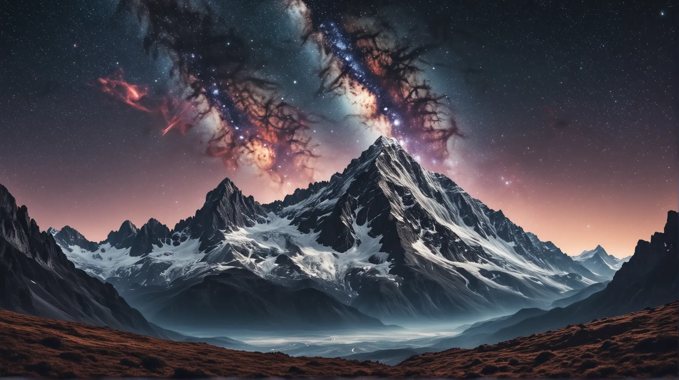 Mountain Being Pushed in Outer Space