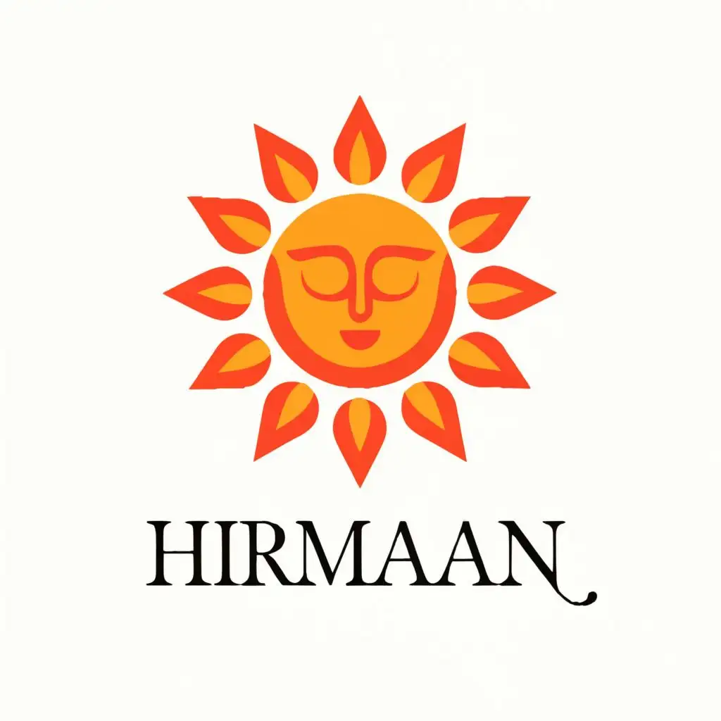 logo, Sun, with the text "Hirmaan", typography