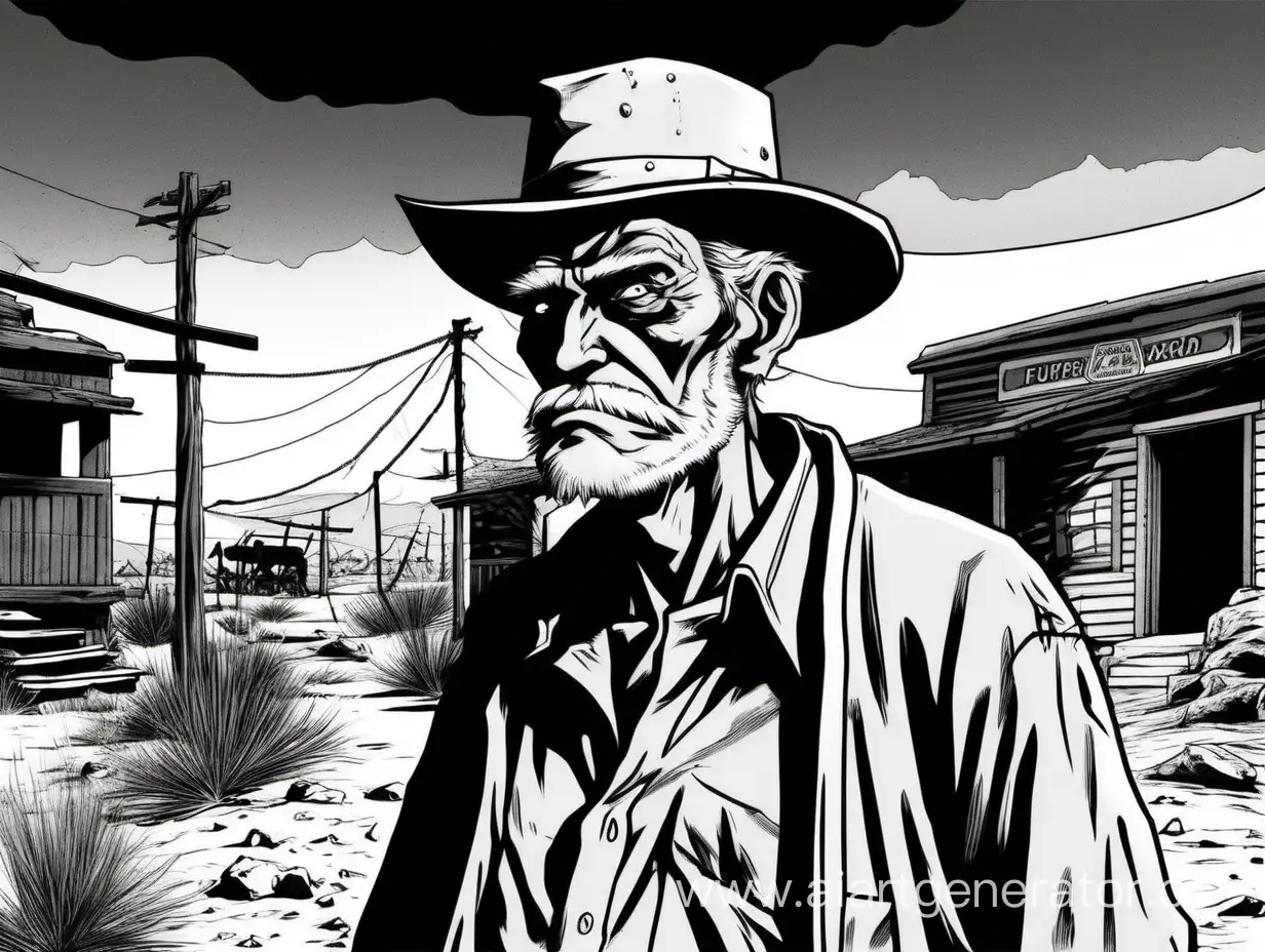 Noir-Comic-Style-Portrait-Old-Man-Fura-from-Fort-Bayard