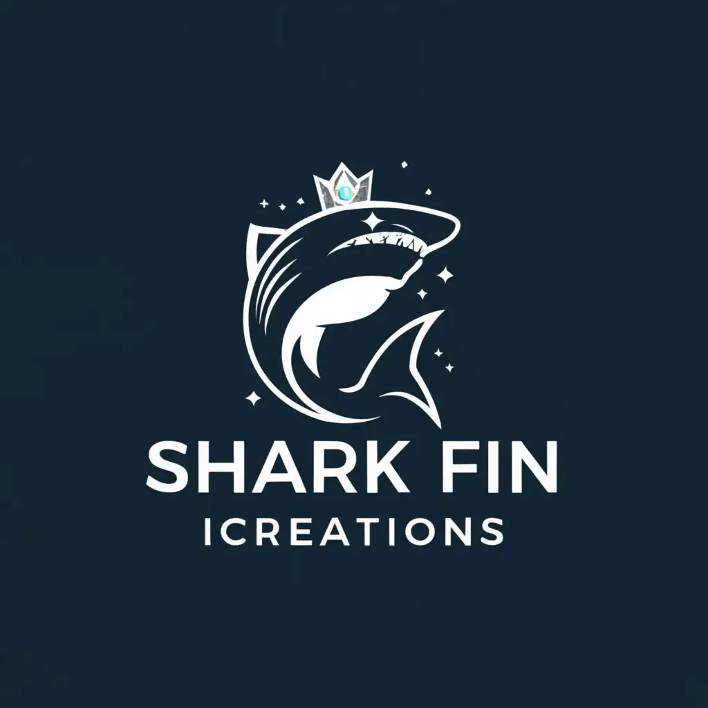 a logo design,with the text "Shark fin Creations", main symbol:Jewelry shark,complex,be used in Beauty Spa industry,clear background