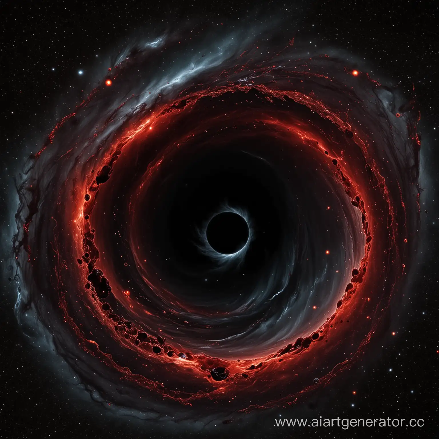 Ethereal-Cosmos-with-Enigmatic-Black-Hole-and-Crimson-Blood