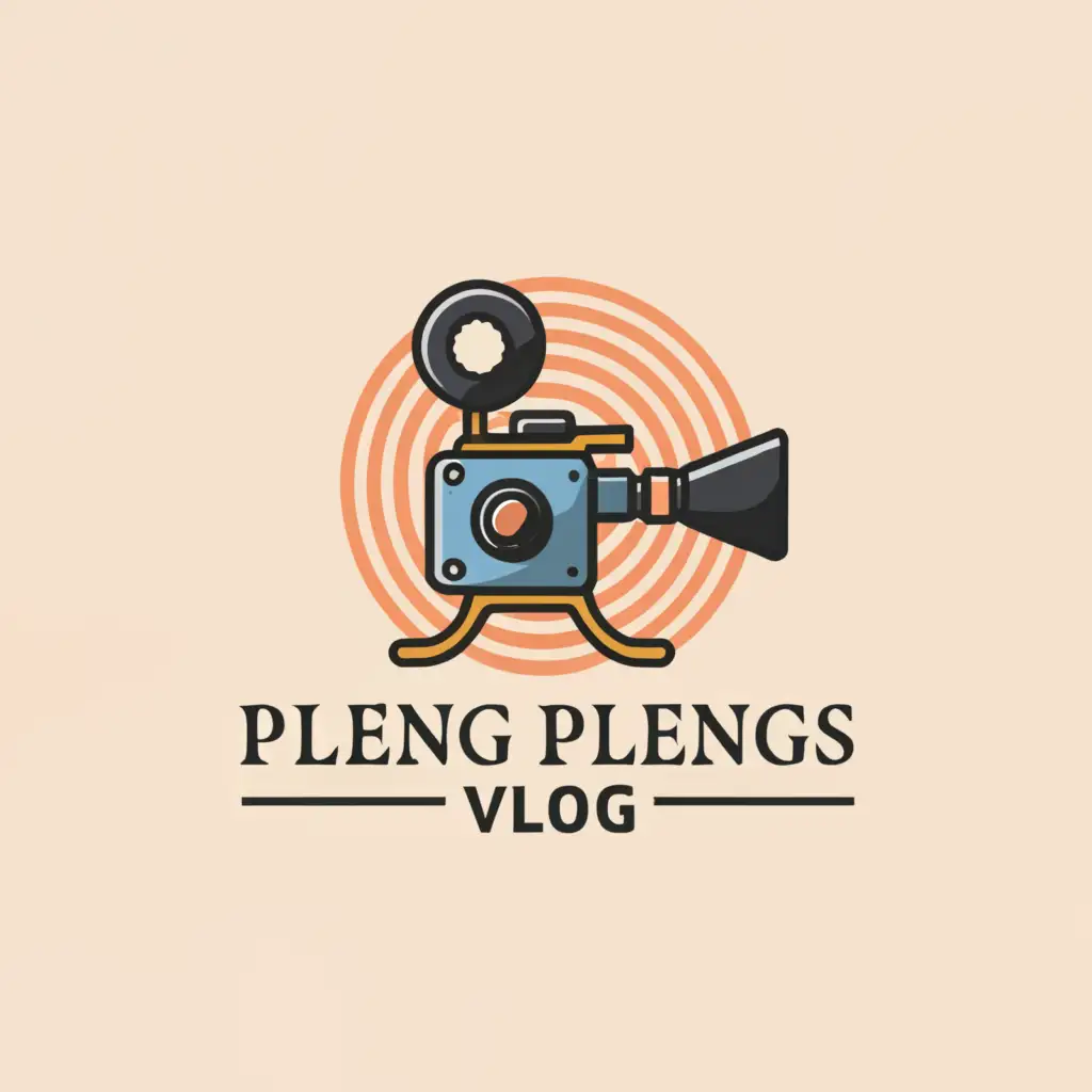 a logo design,with the text "PLENG PLENG'S VLOG", main symbol:VINTAGE,Moderate,be used in Entertainment industry,clear background