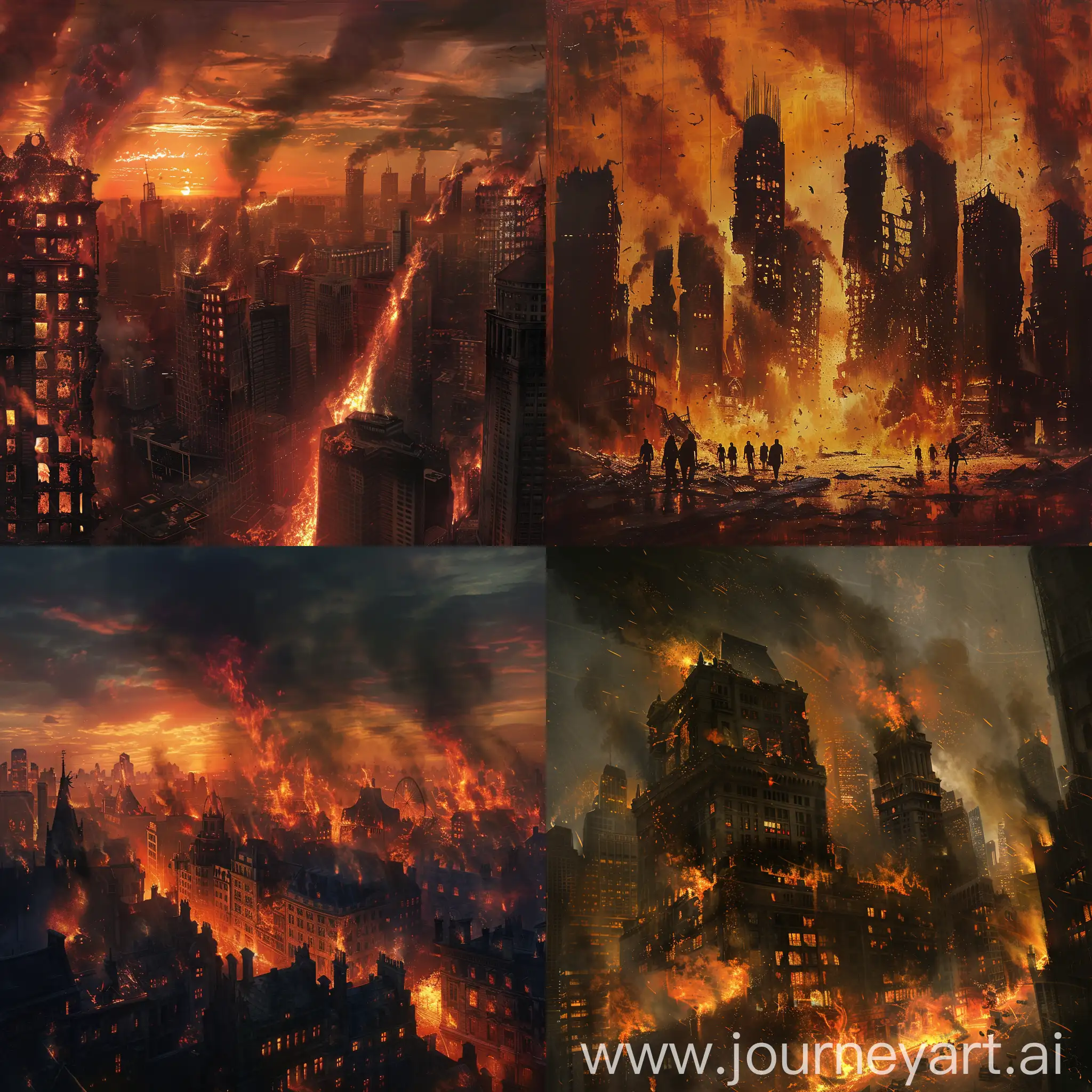 Apocalyptic-City-in-Flames-at-Night