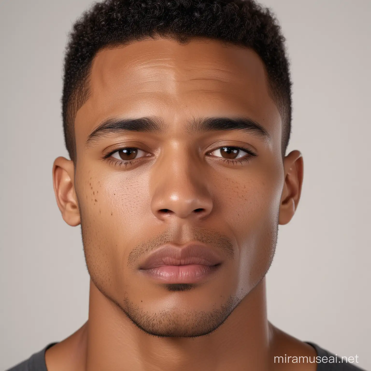 Handsome MixedRace Man with Strong Features and Defined Jawline | MUSE AI