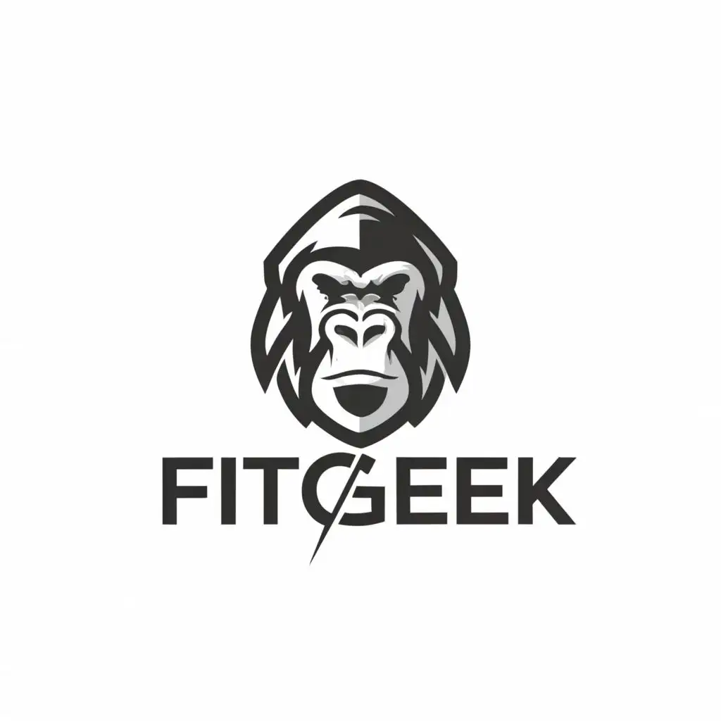 LOGO Design For FitGeek Minimalistic Gorilla Symbol for Sports