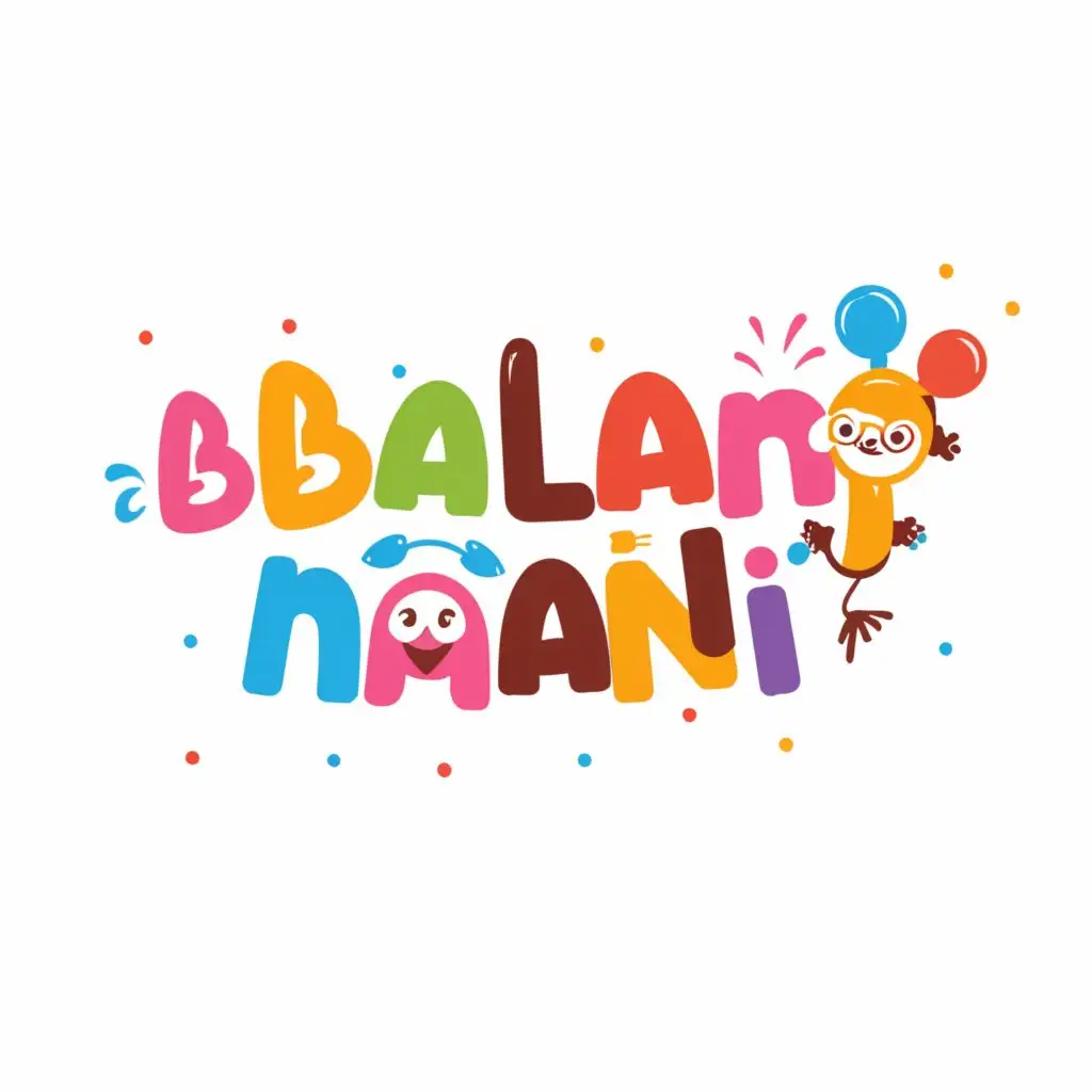 a logo design,with the text "Balamani", main symbol:maka a emblem logo and add element of a character within a font it is a playschool logo dots should be there and fun and colourful,Moderate,be used in Education industry,clear background