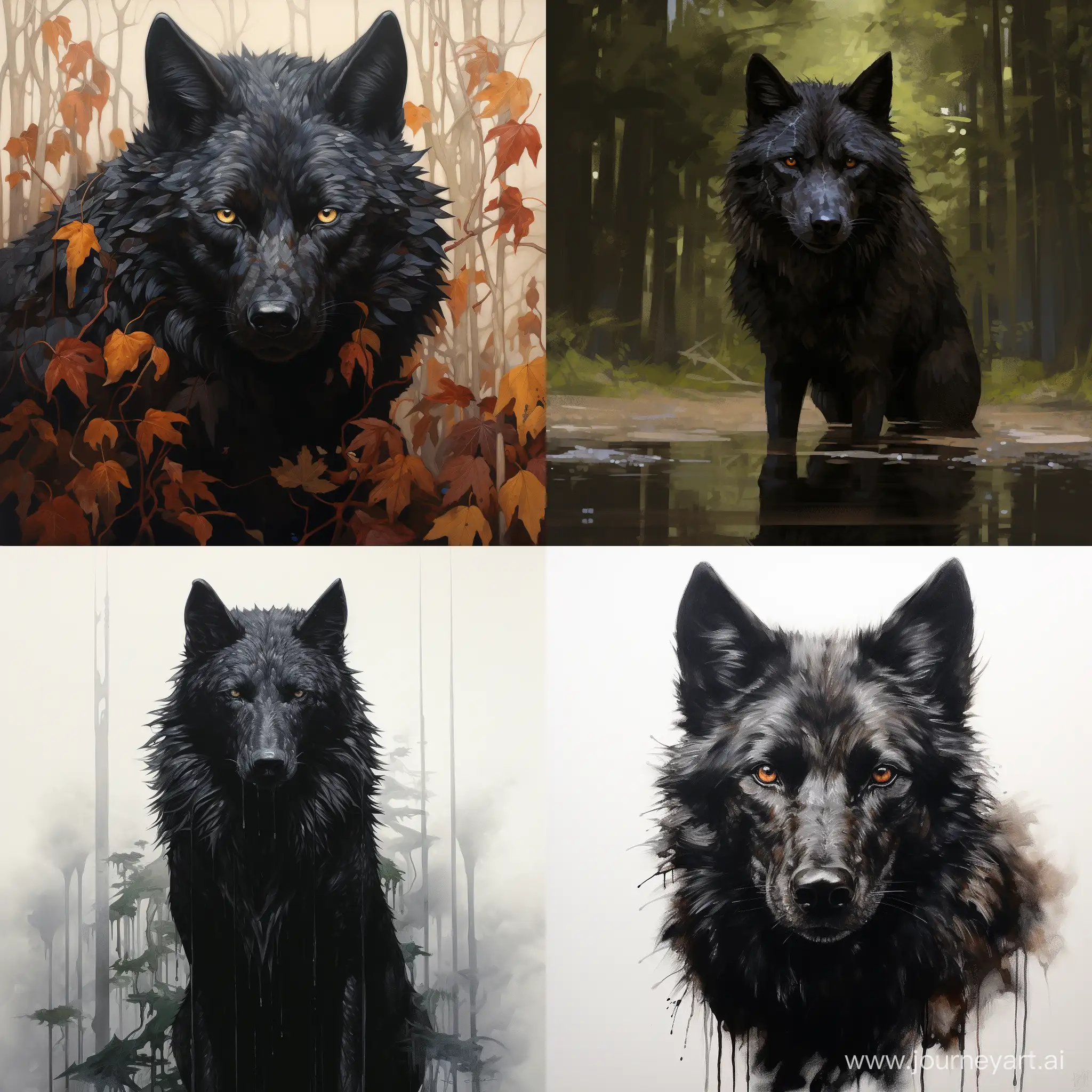 Majestic-Black-Wolf-in-a-Square-Frame