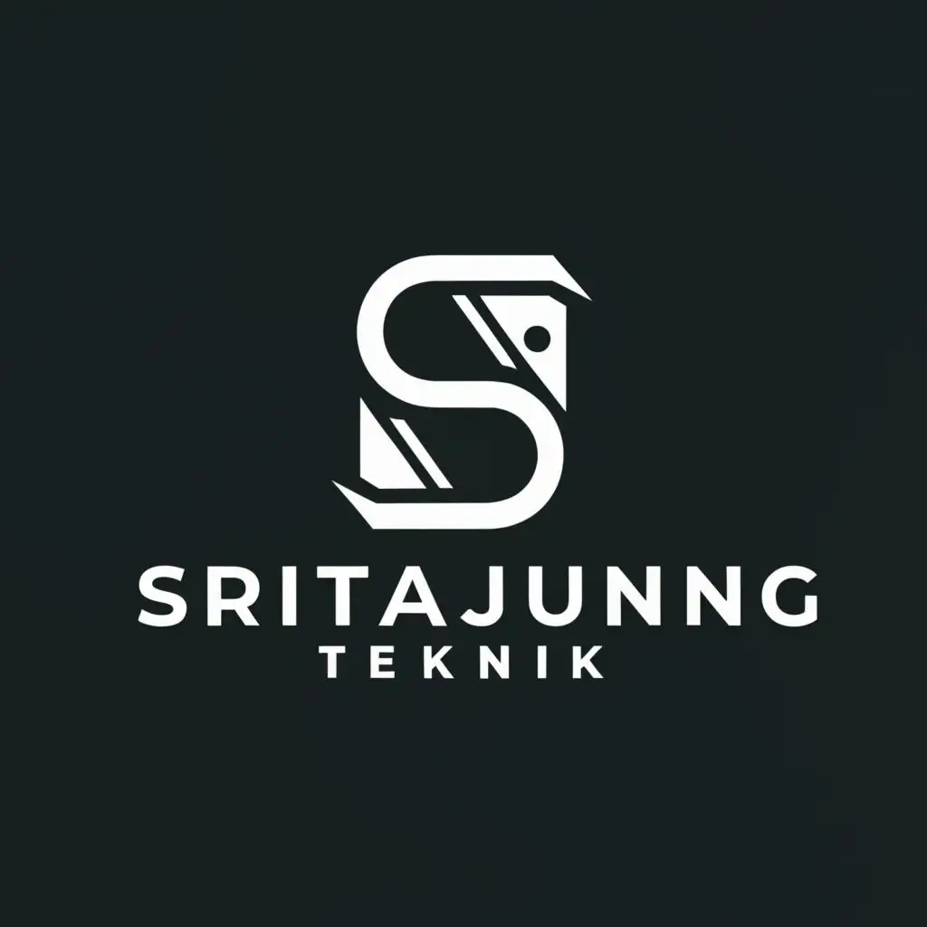 a logo design,with the text "SRITANJUNG TEKNIK", main symbol:A "s" dragon bites a solder,Minimalistic,be used in Technology industry,clear background