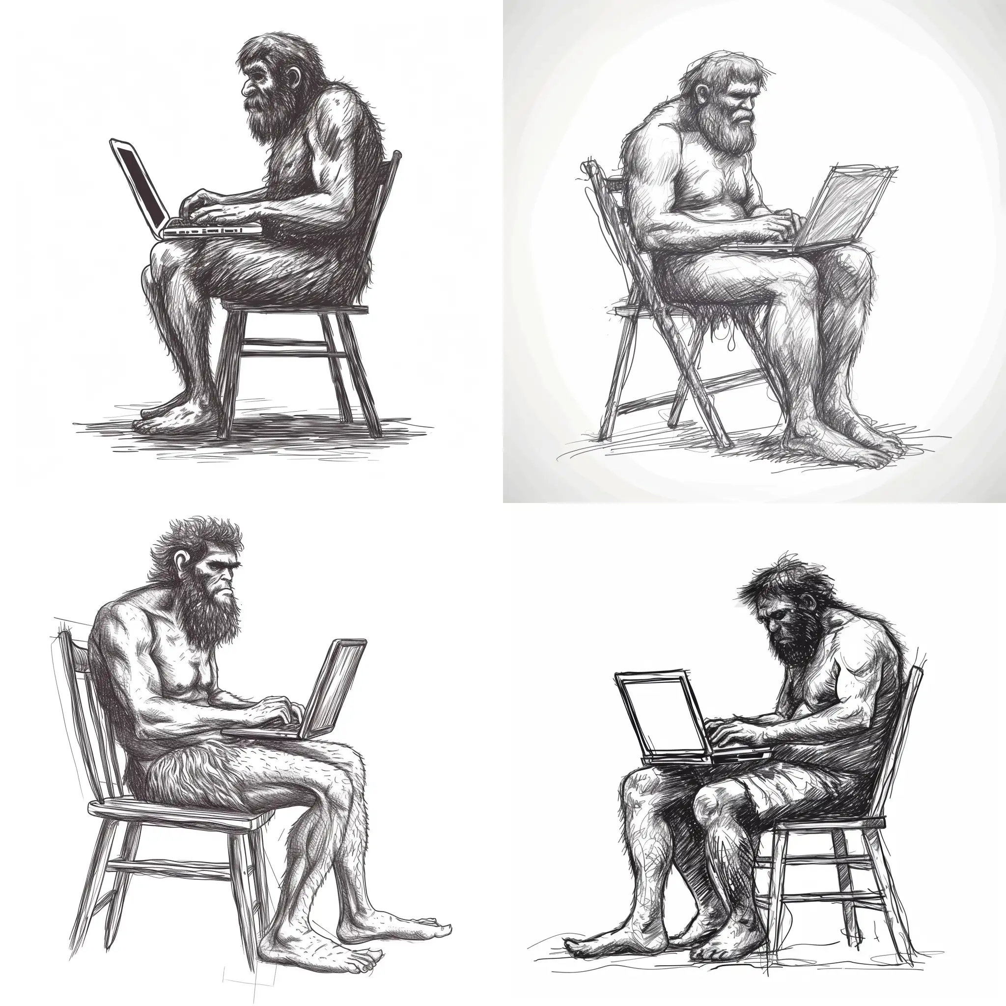 Caveman-Illustration-Ancient-Technological-Advancements-in-a-Modern-Twist