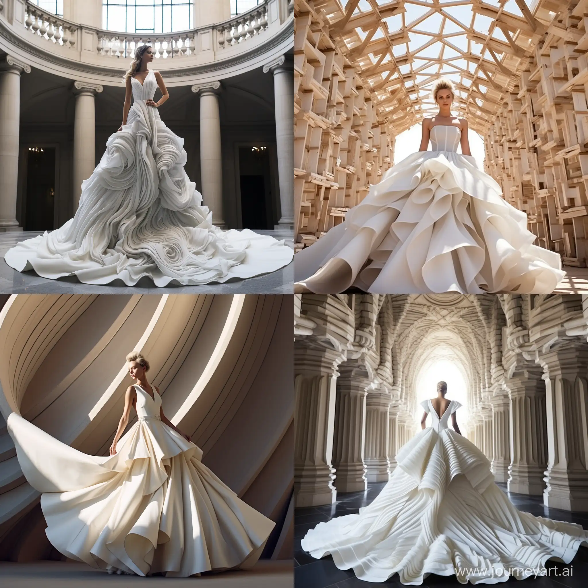 intersection of fashion and architecture in wedding growns