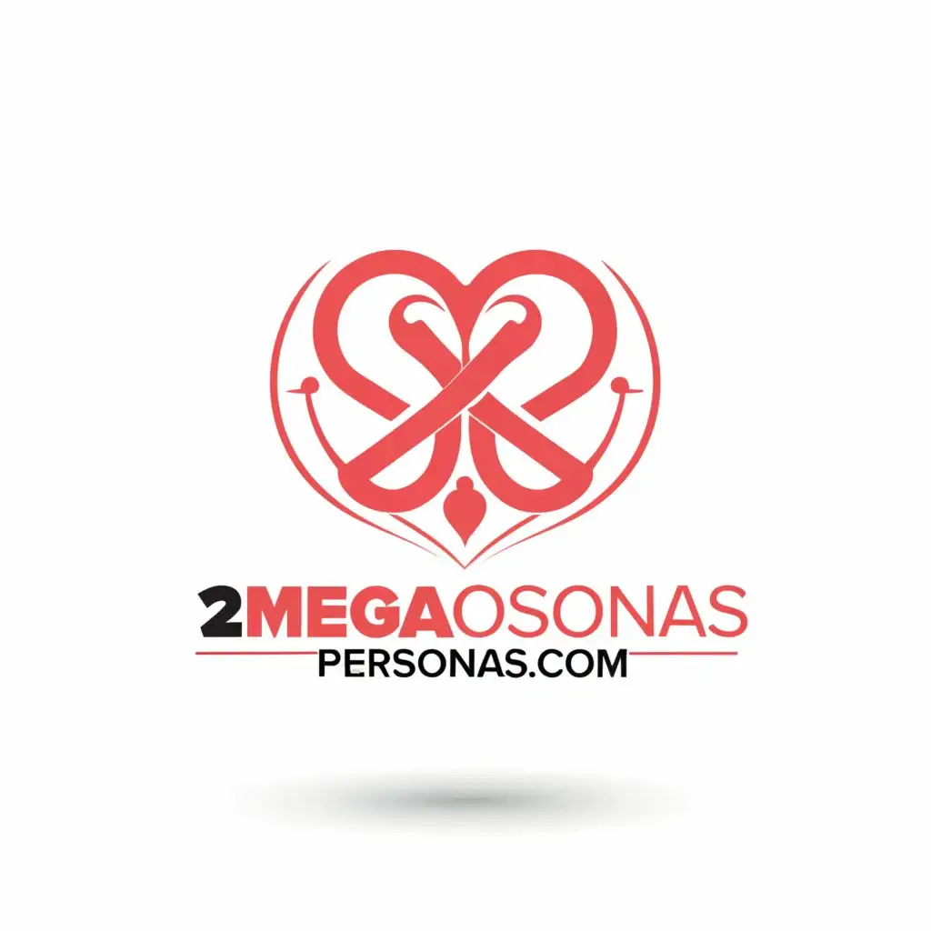 a logo design,with the text "2MegaPersonals.Com", main symbol:Love,Moderate,clear background
