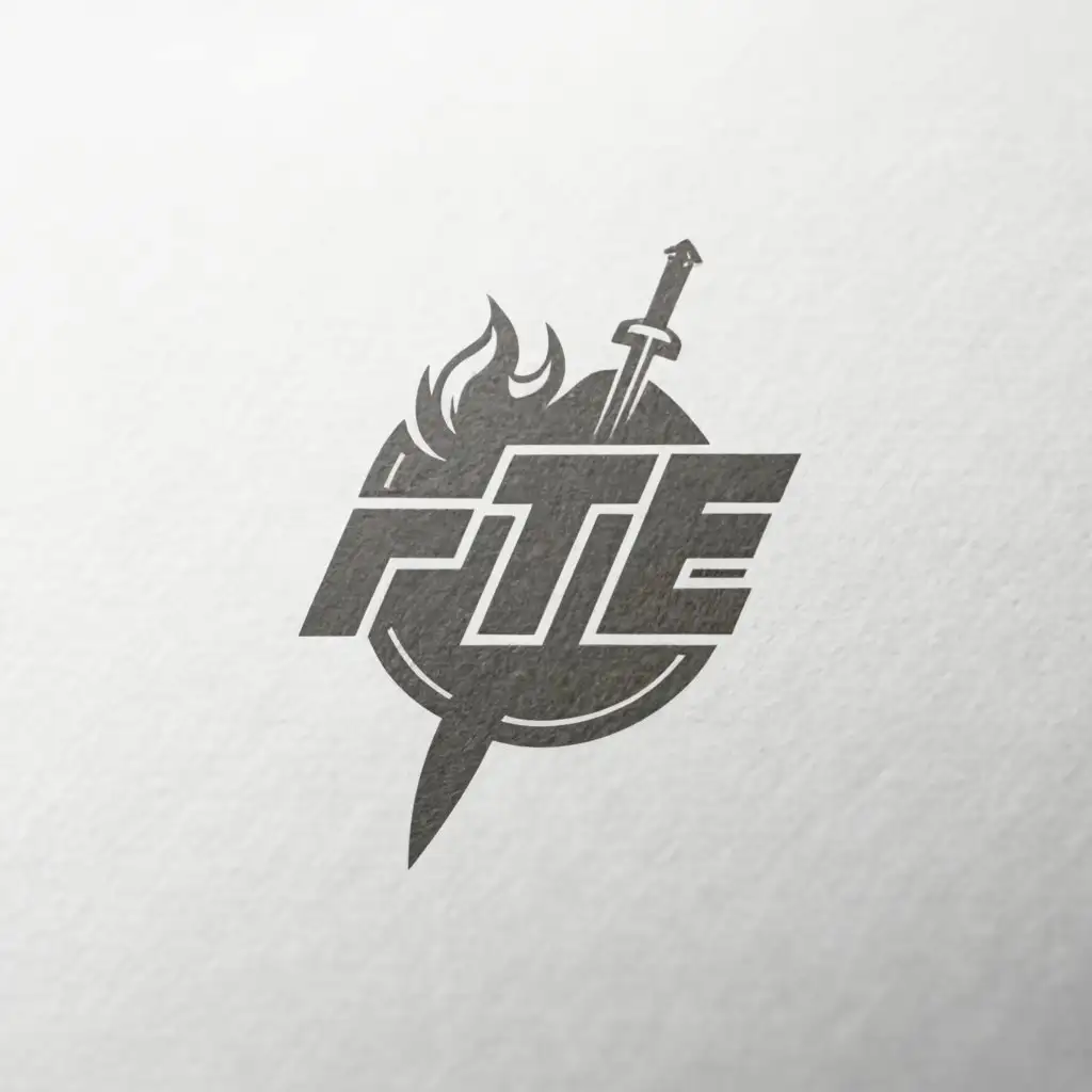 a logo design,with the text 'Front Toward Enemy', main symbol:FTE,Minimalistic,clear background