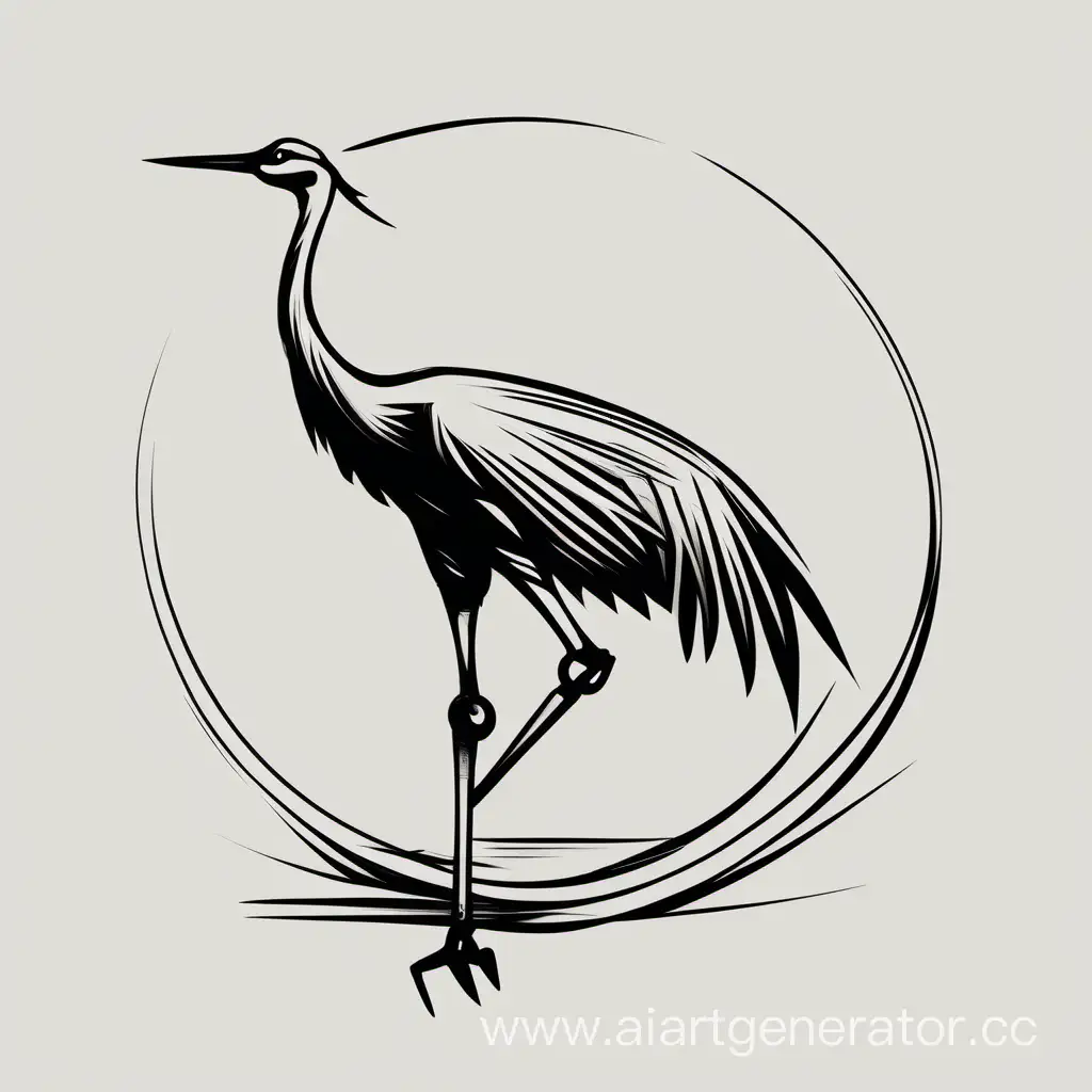 Minimalist-Black-Crane-Logo-Sketch