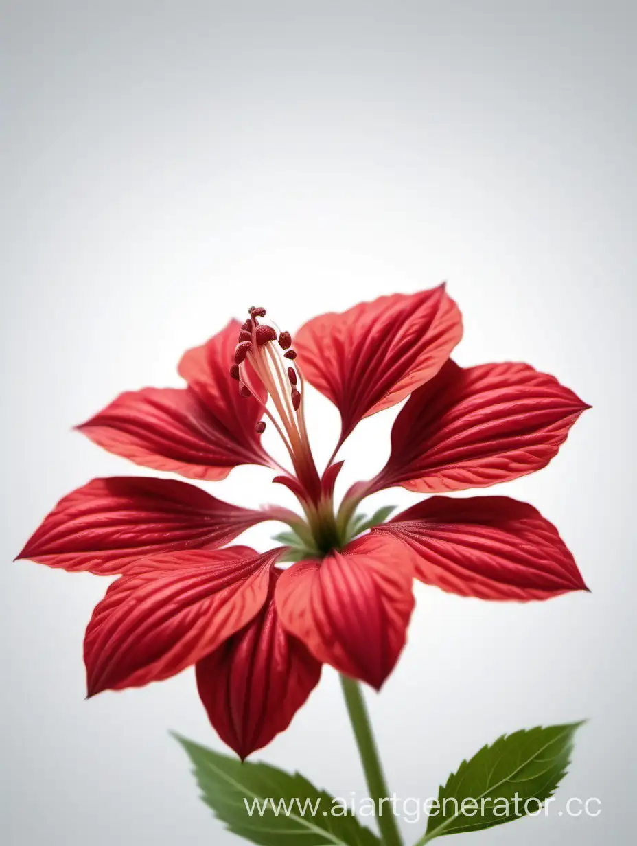 close up of Amarnath RED flower Dramatic WHITE background 8k with details