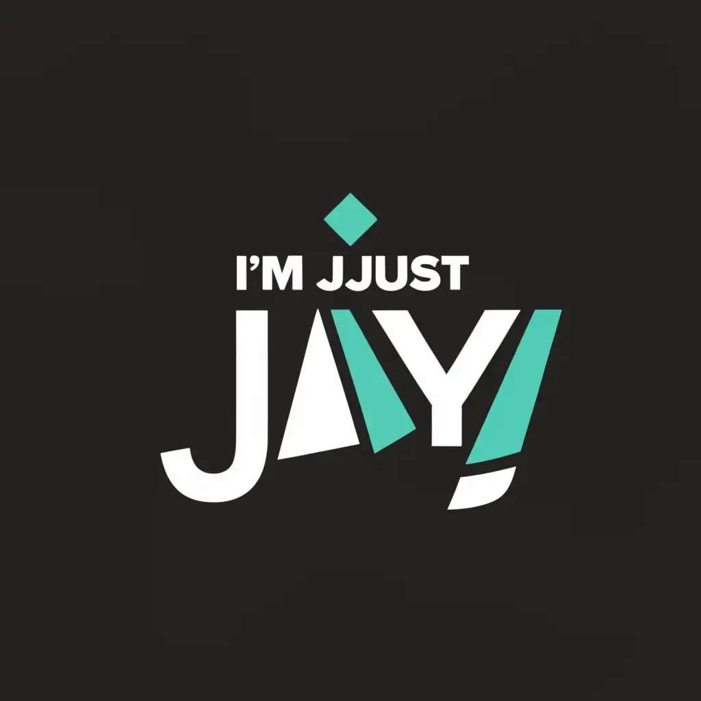 a logo design,with the text "I'm Just Jay", main symbol:black, white and teal,Moderate,be used in Entertainment industry,clear background