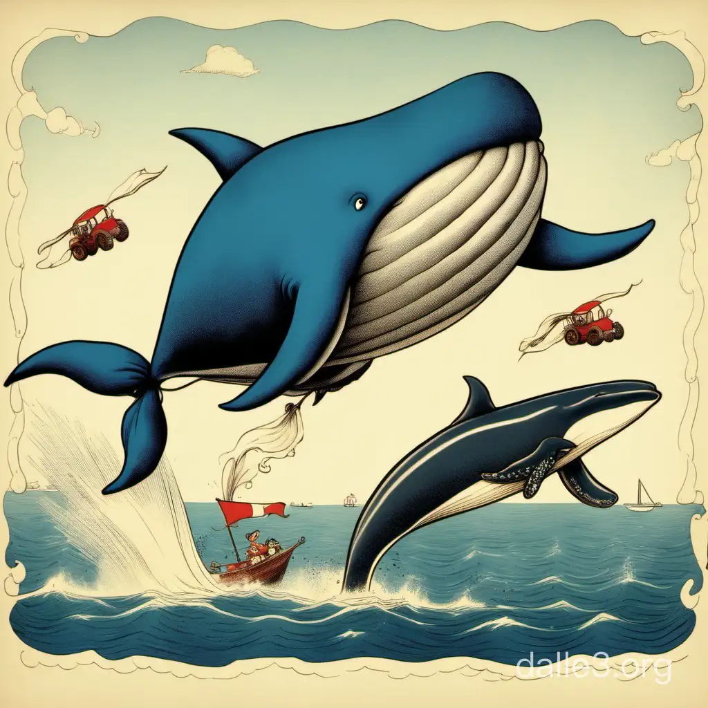 Летающая корова соревнуется в гонках с китом