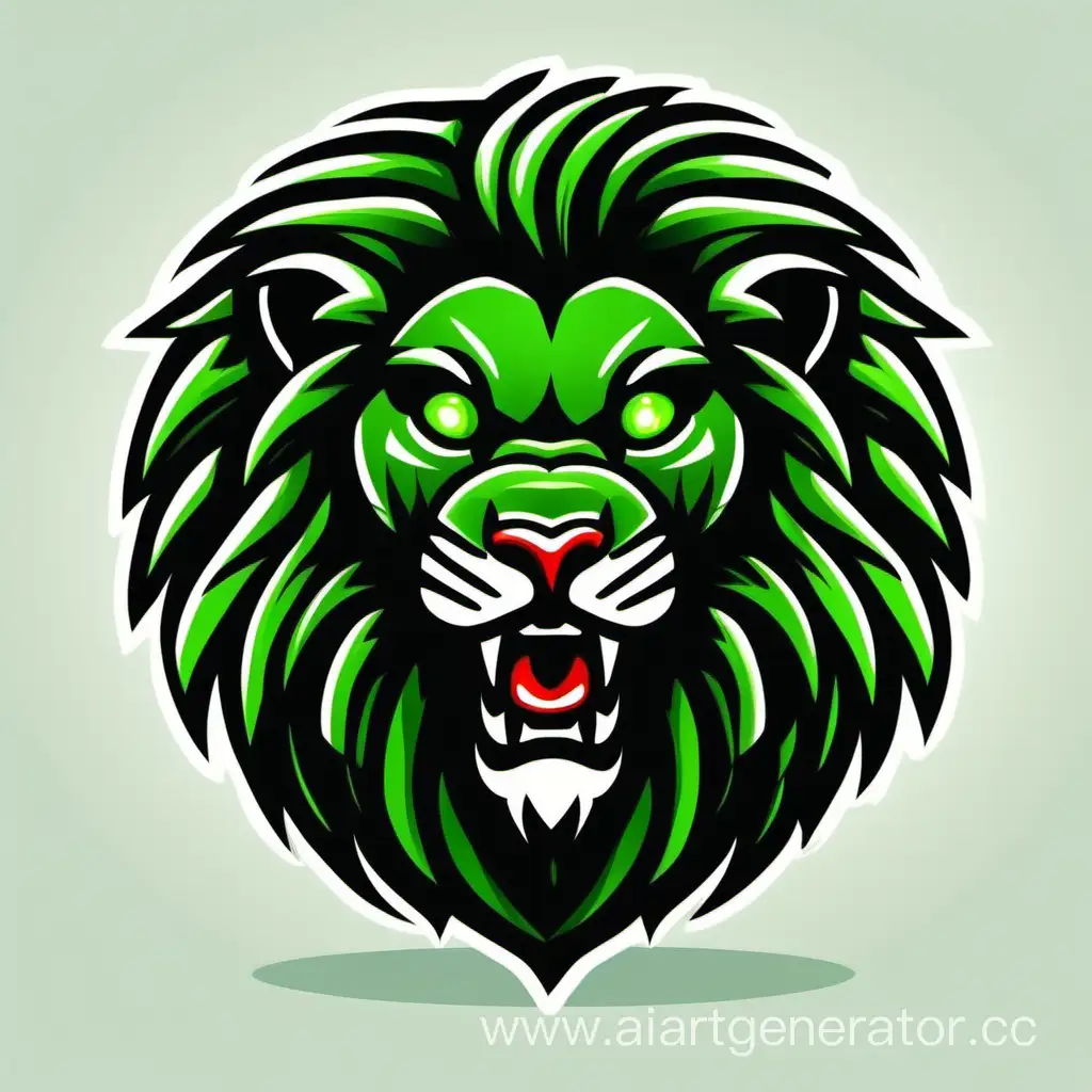 Нарисуй логотип компании которая продает имущество с торгов в форме льва агрессивного с ярко зелеными глазами
