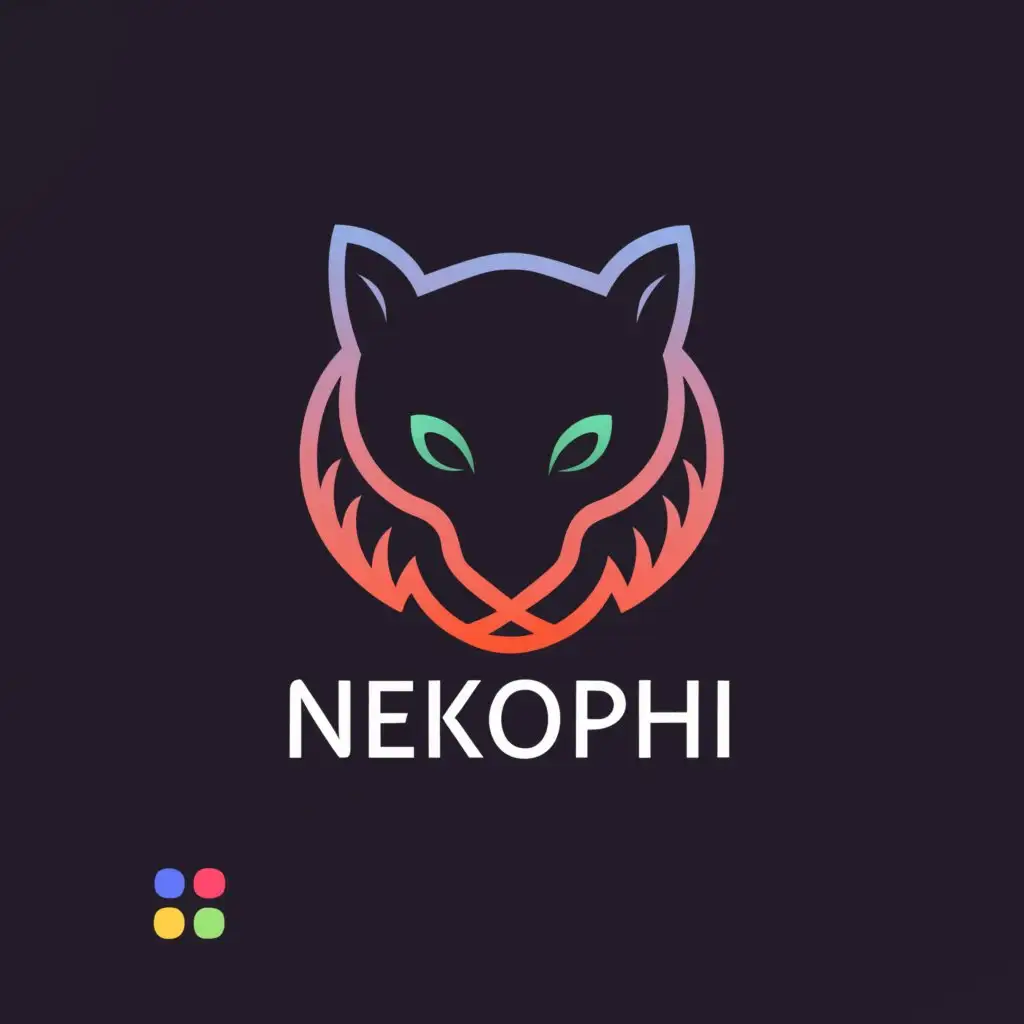 a logo design,with the text "NekoPhi", main symbol:Anime, wolf head, cat head,Moderate,be used in Internet industry,clear background