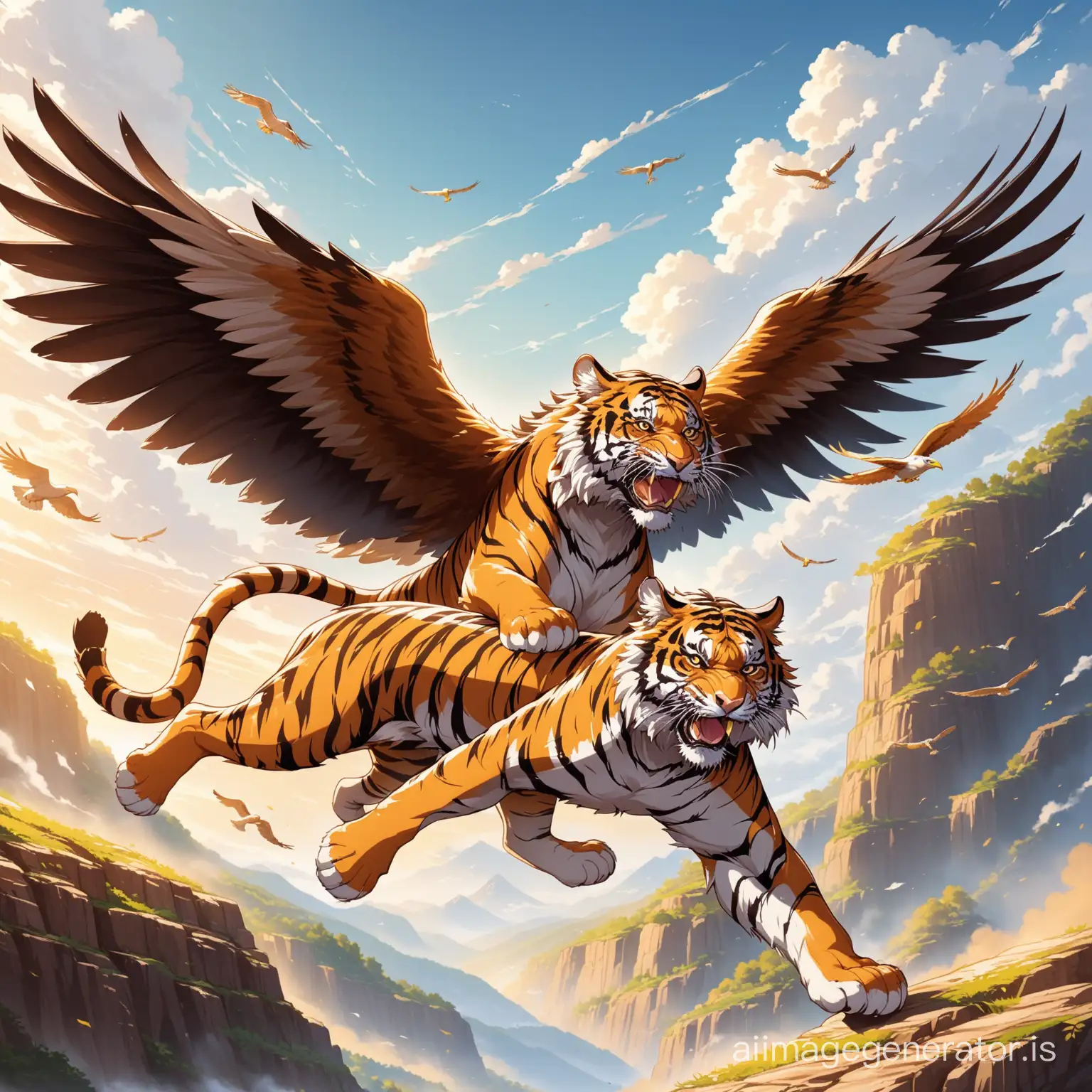 the tiger with eagle wing win the fight