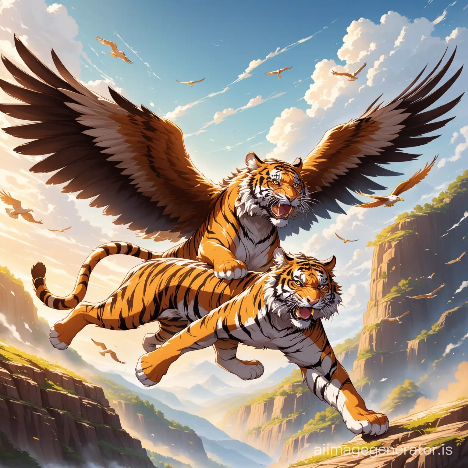 the tiger with eagle wing win the fight

