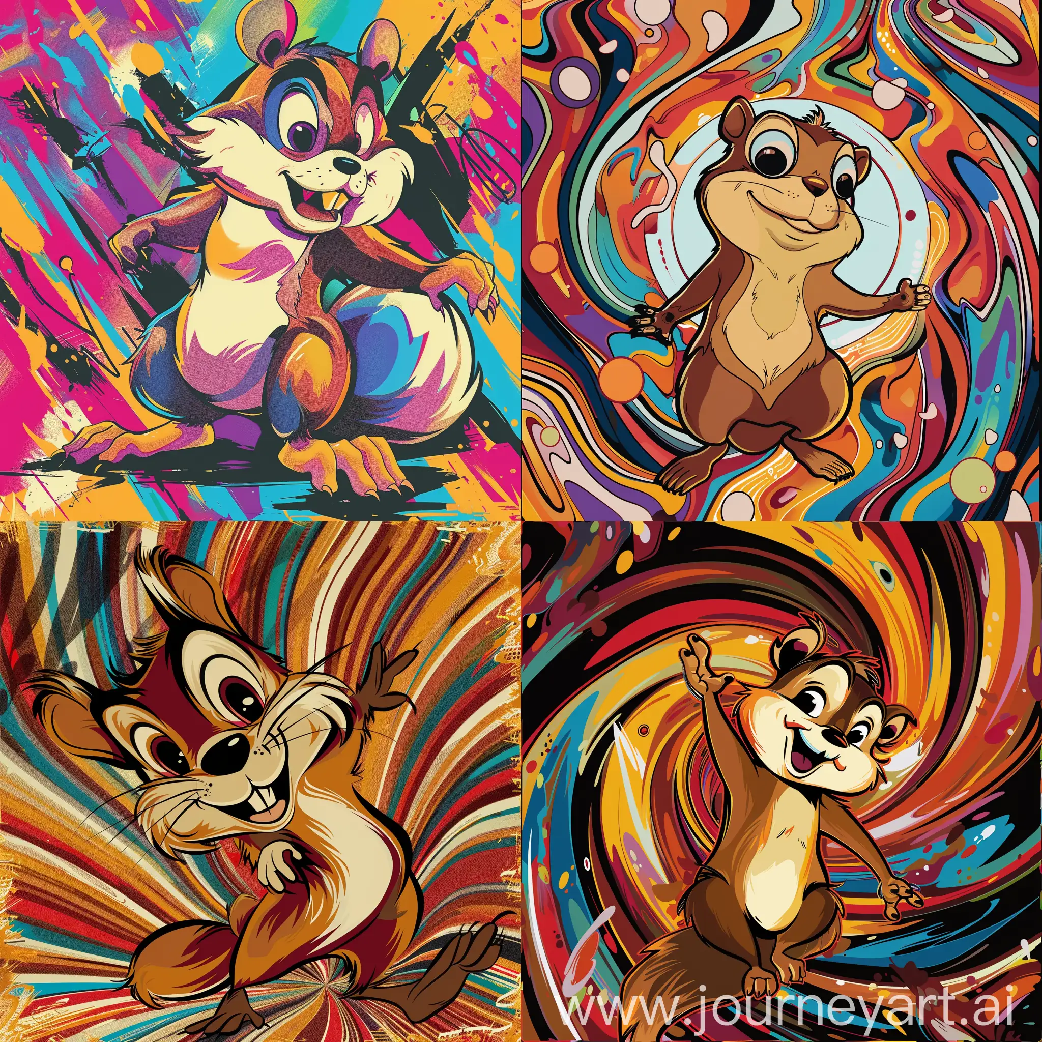 CD art cover in the style "furries in a blender" with a chipmunk in a funky pose
with a proude face