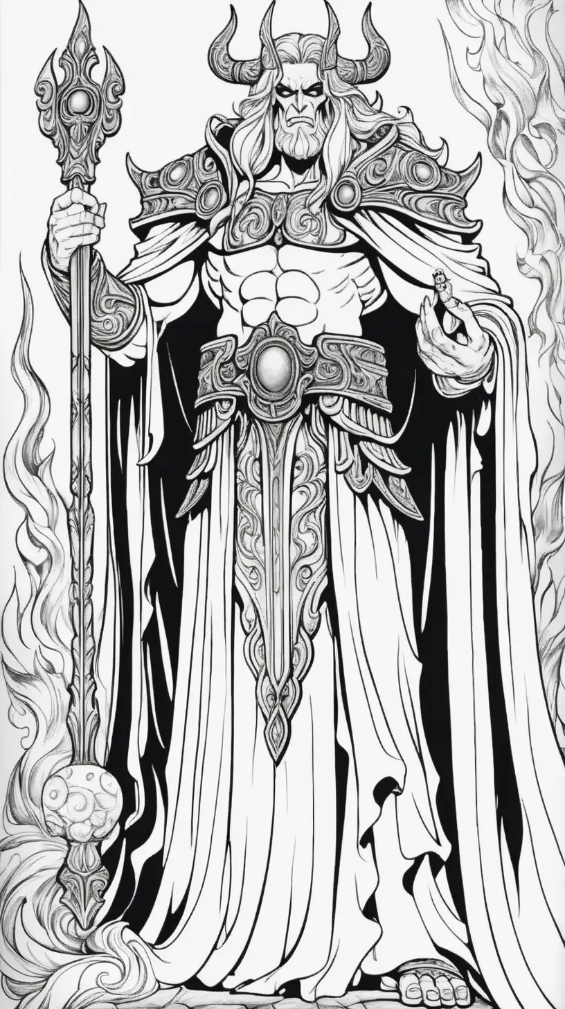 Hades. Black and white. Artistic. Coloring book.