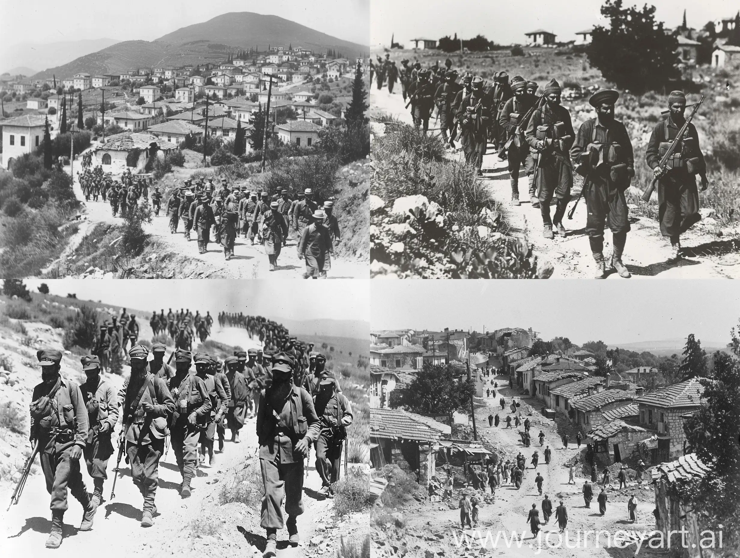 From the summer of 1920, Greek forces controlled a large, predominantly Muslim-populated area where Turkish Kuvay-i Milliye gangs carried out operations against Greek lines of communication and Turkish nationalist groups engaged in espionage activities. Following the failure of the Greek troops, revenge attacks were launched against Turkish villages on suspicion of anti-Greek activities and secret arms depots were searched. Ottoman documents reveal that local Turkish villages had previously been disarmed, making them easy targets for looting by local Greek and Armenian gangs.