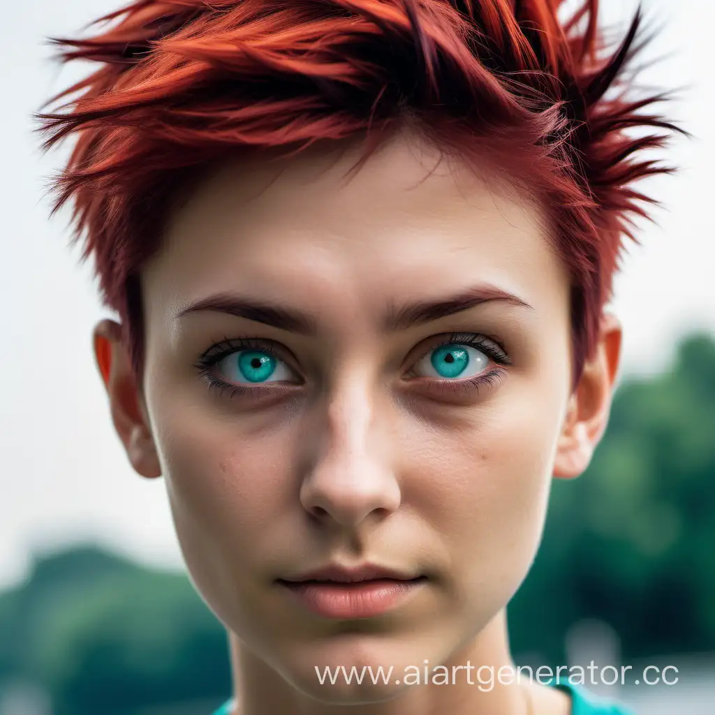 Expressive-RedHaired-Girl-with-Turquoise-and-Green-Eyes-in-Oversized-Blue-Shirt